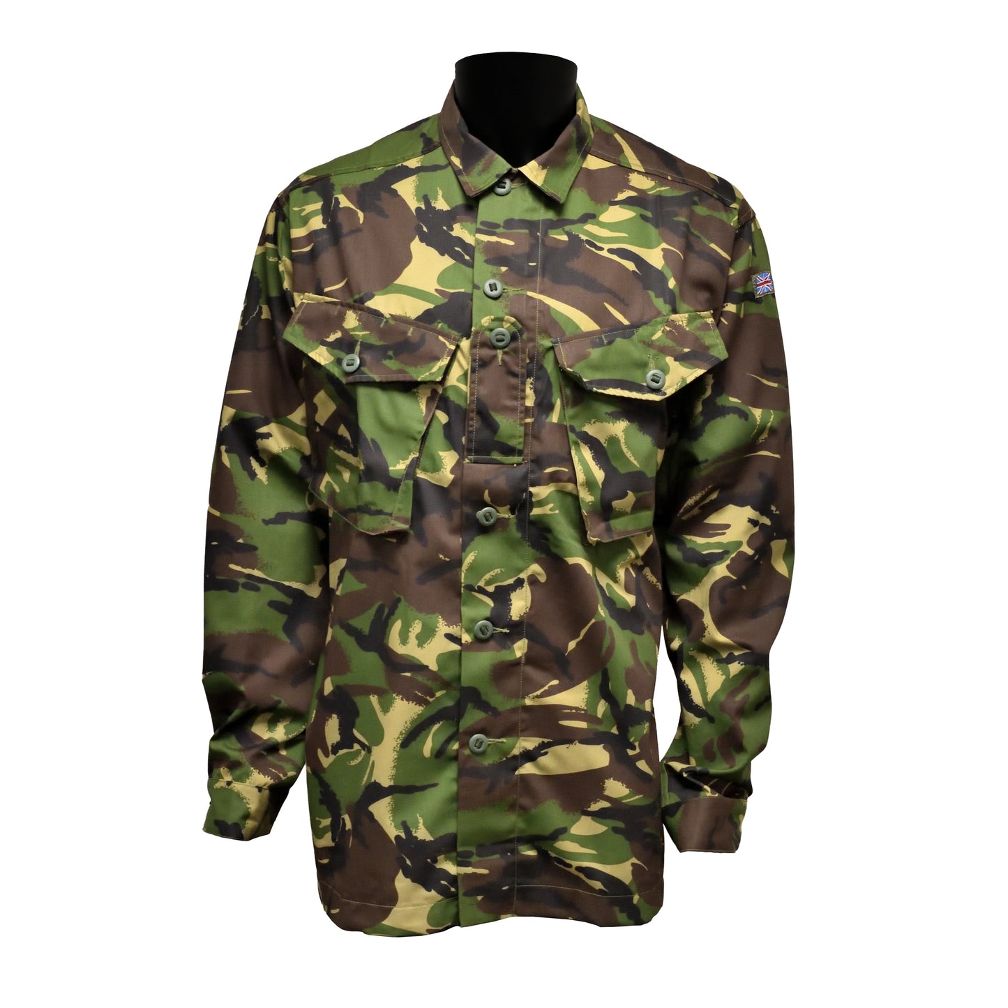 Front view of British Army Lightweight Combat Jacket in DPM camouflage.