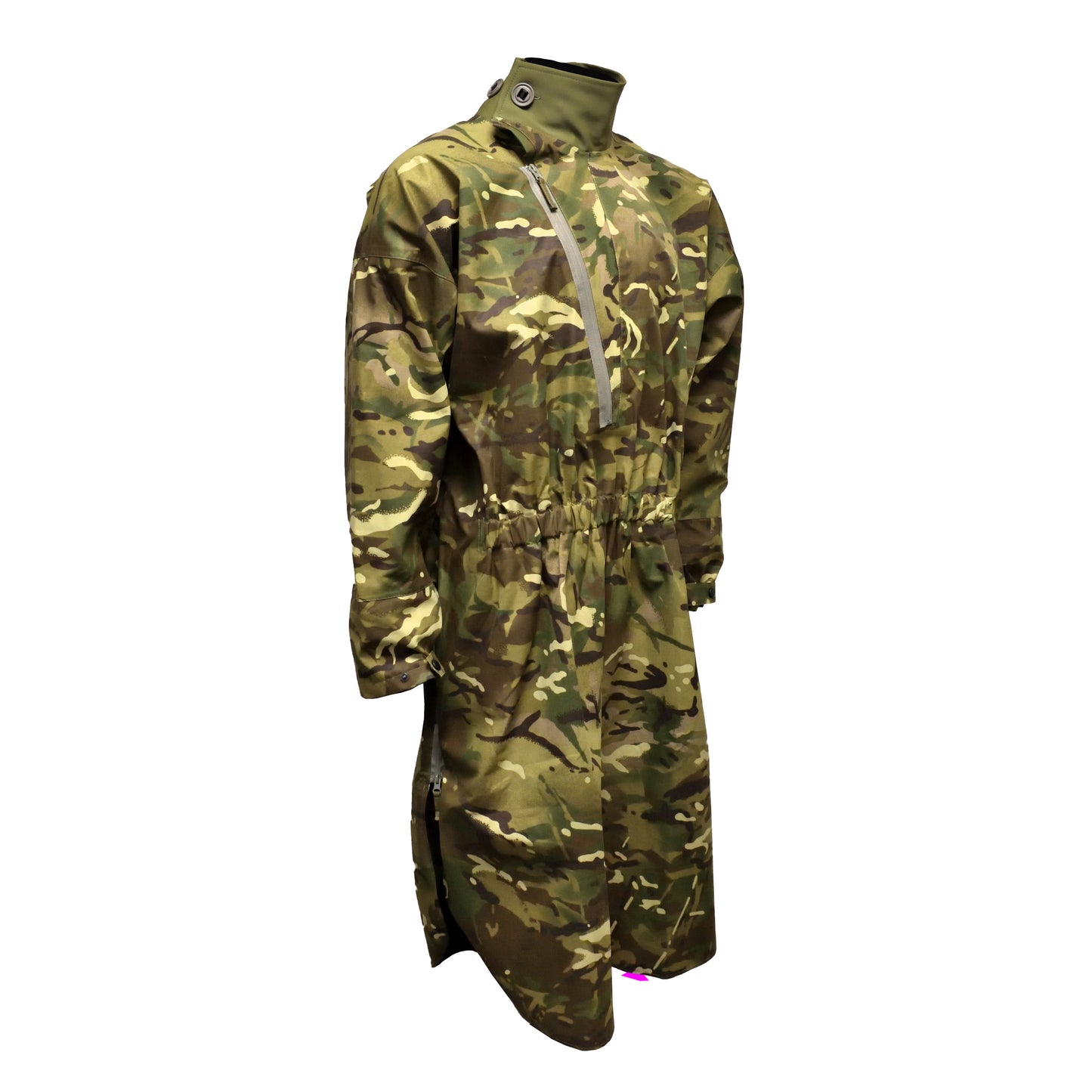 Angled front right view of British Army Smock showing large chest pockets.