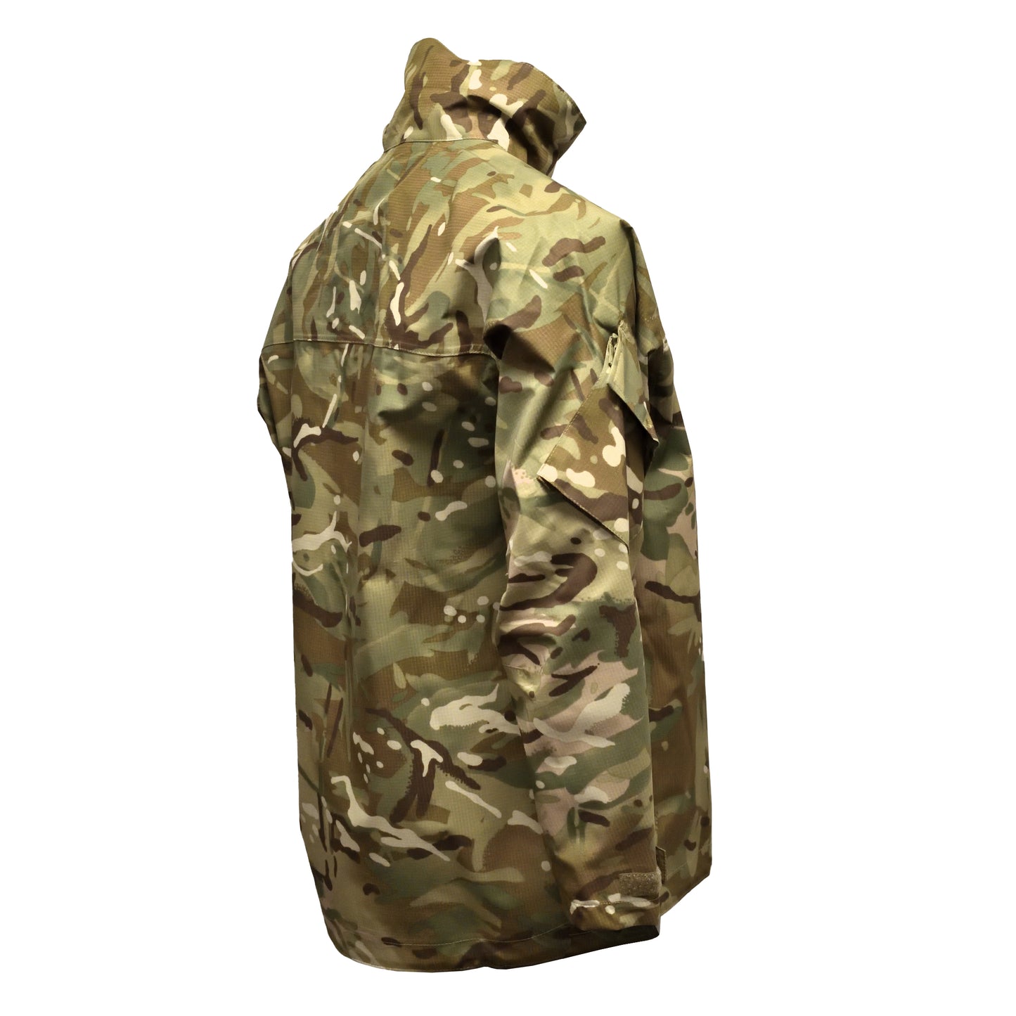 Angled rear right view of British Army MVP Jacket MTP camouflage.