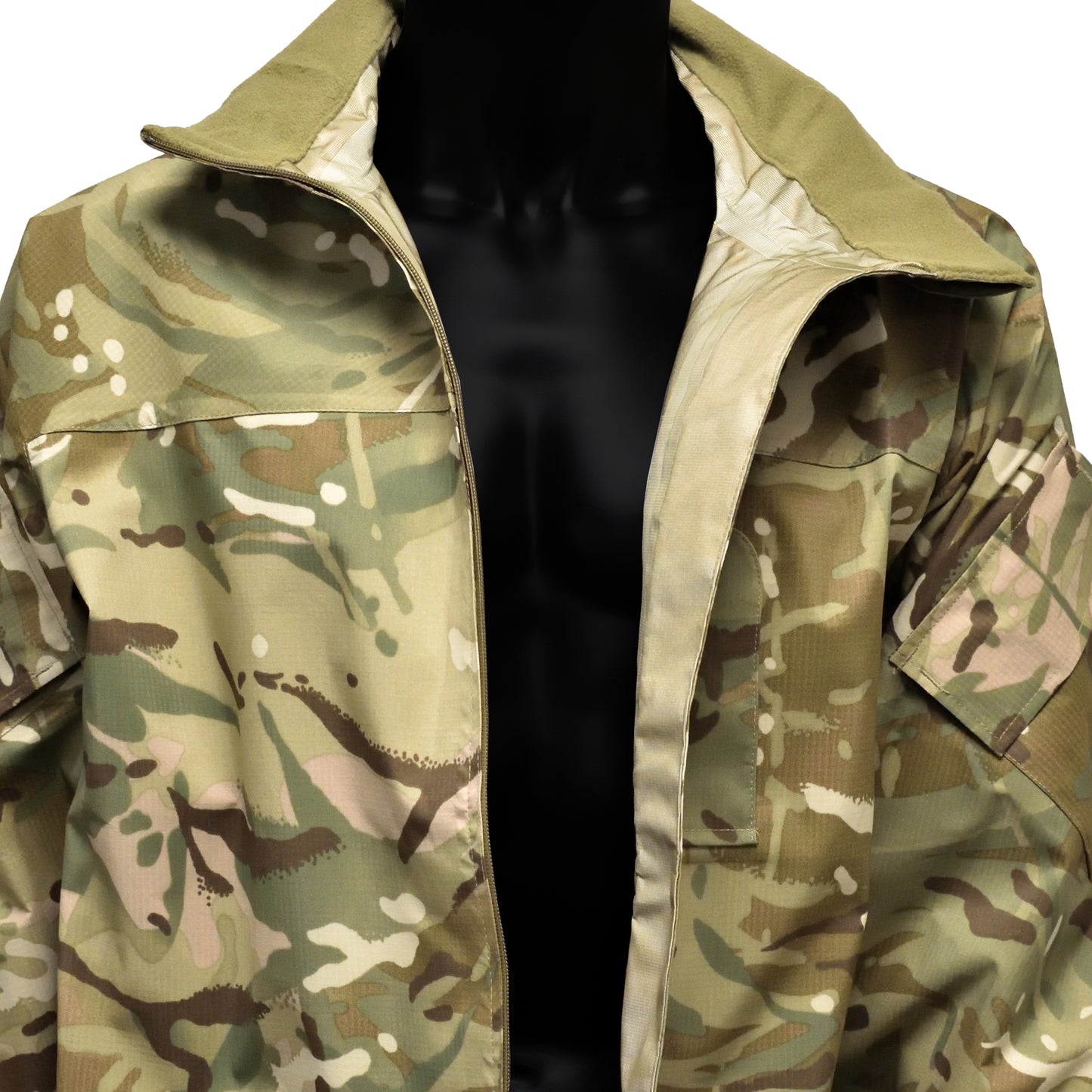 Close-up of opened zip detail on Lightweight Waterproof MVP Jacket MTP.