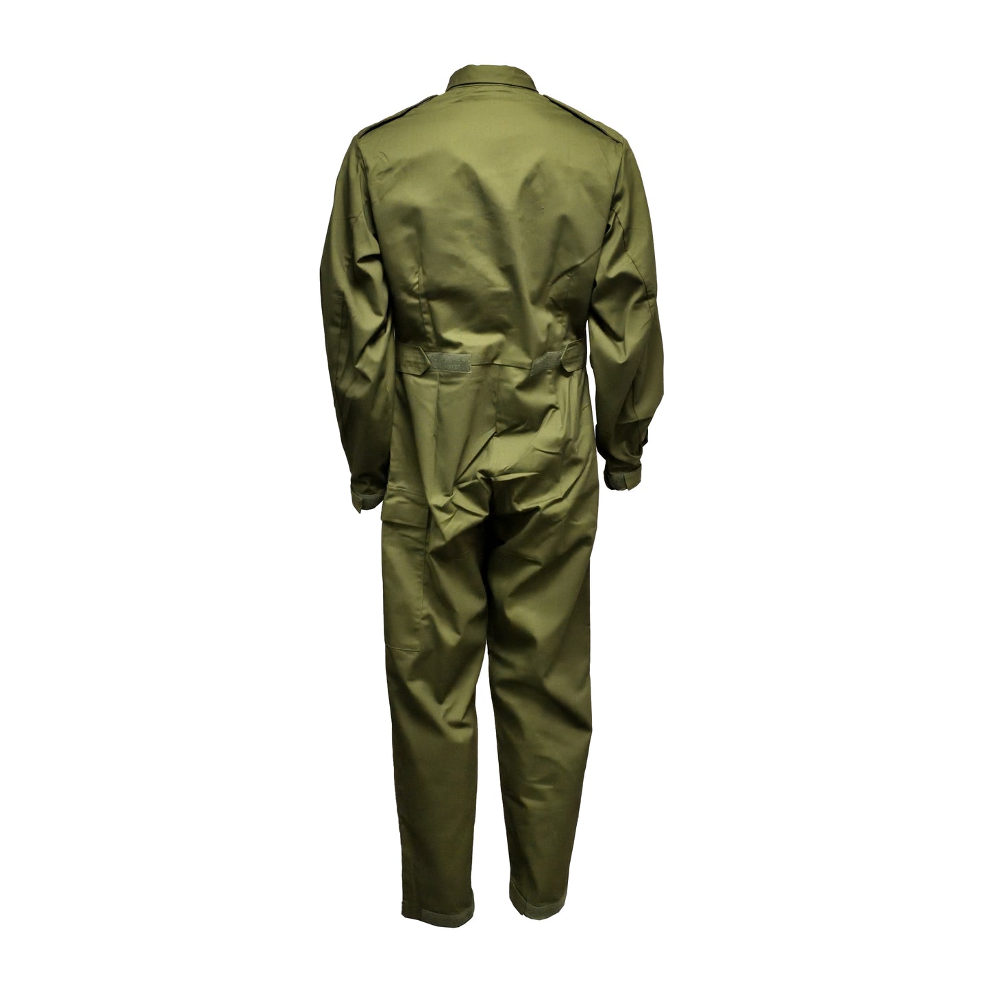 Rear view of British Army Coveralls highlighting back panel and waistband.