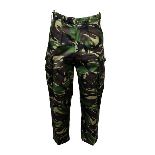 Front view of British Army Lightweight Combat Trousers in DPM camouflage.