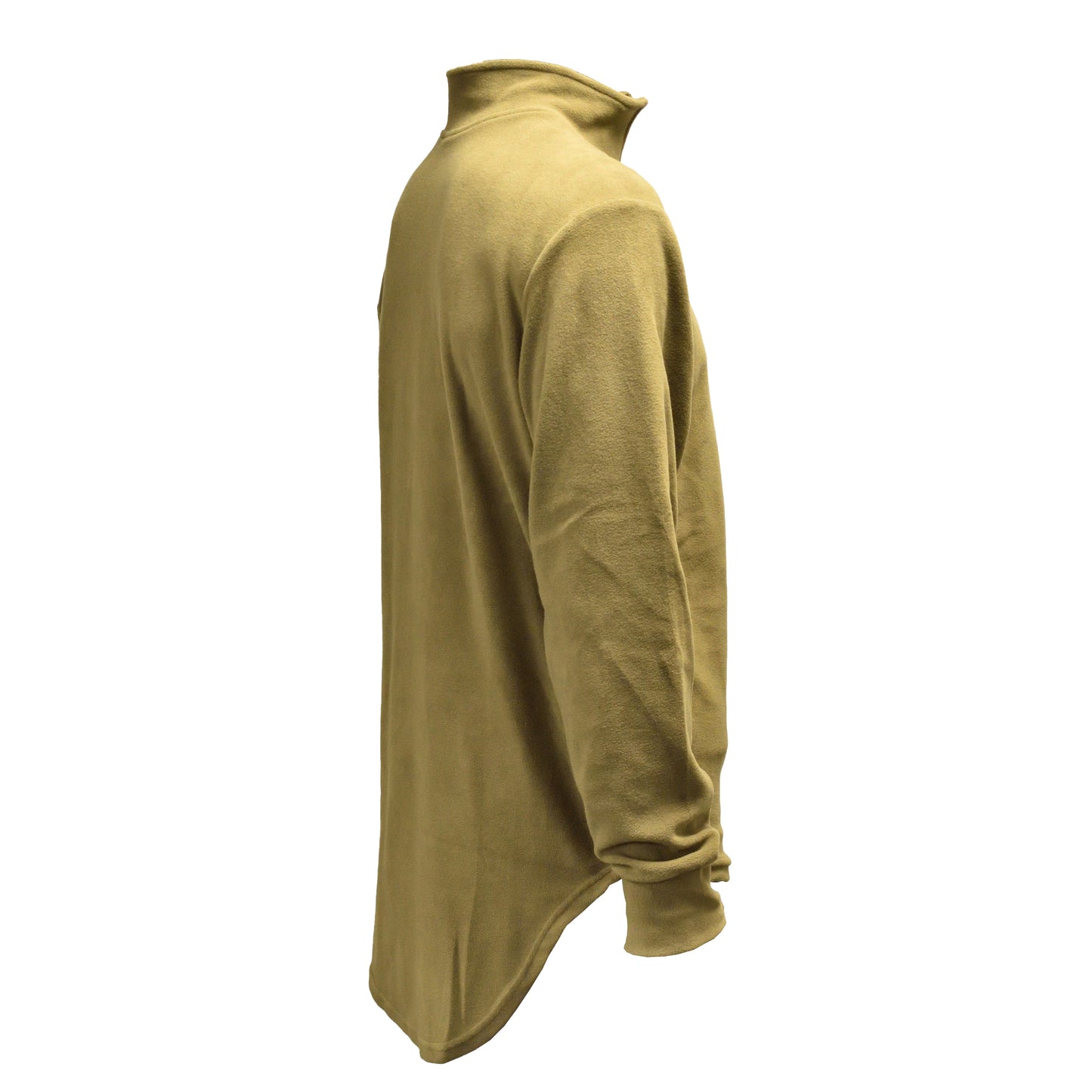 Detailed view of sleeve cuff and fabric weave on British Army Thermal Combat Undershirt in PCS Olive.