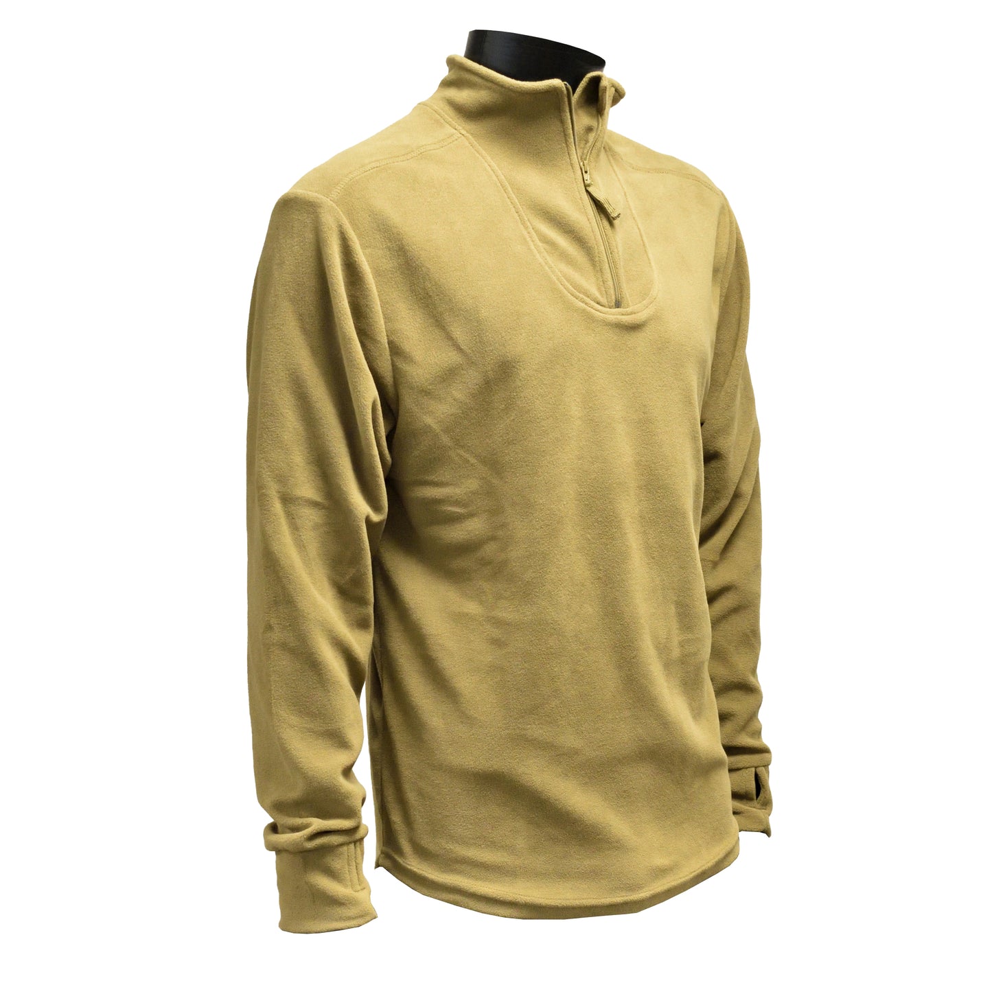Right-angled front view of British Army Thermal Combat Undershirt in PCS Olive, ideal for cold weather.