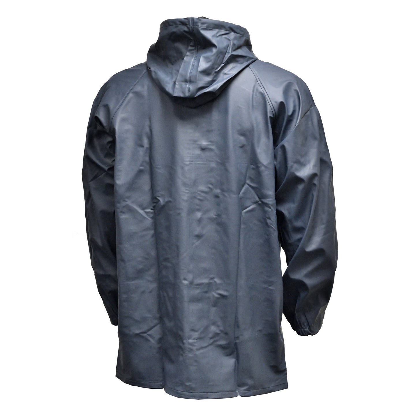 Rear view of Hydra Flex Waterproof Jacket Navy, showing fit and length.