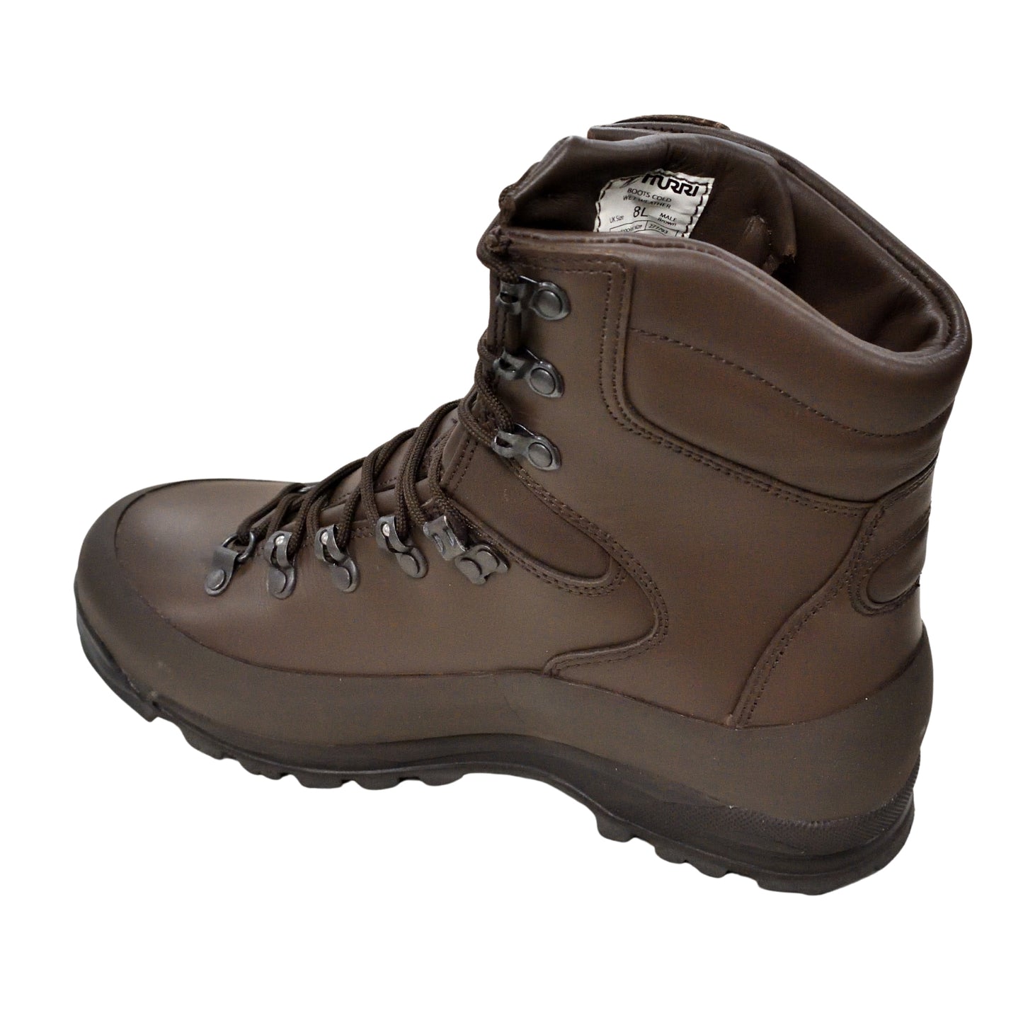 Side view of Iturri Mens Cold Wet Weather Boots Brown, showing waterproof features and rugged sole.