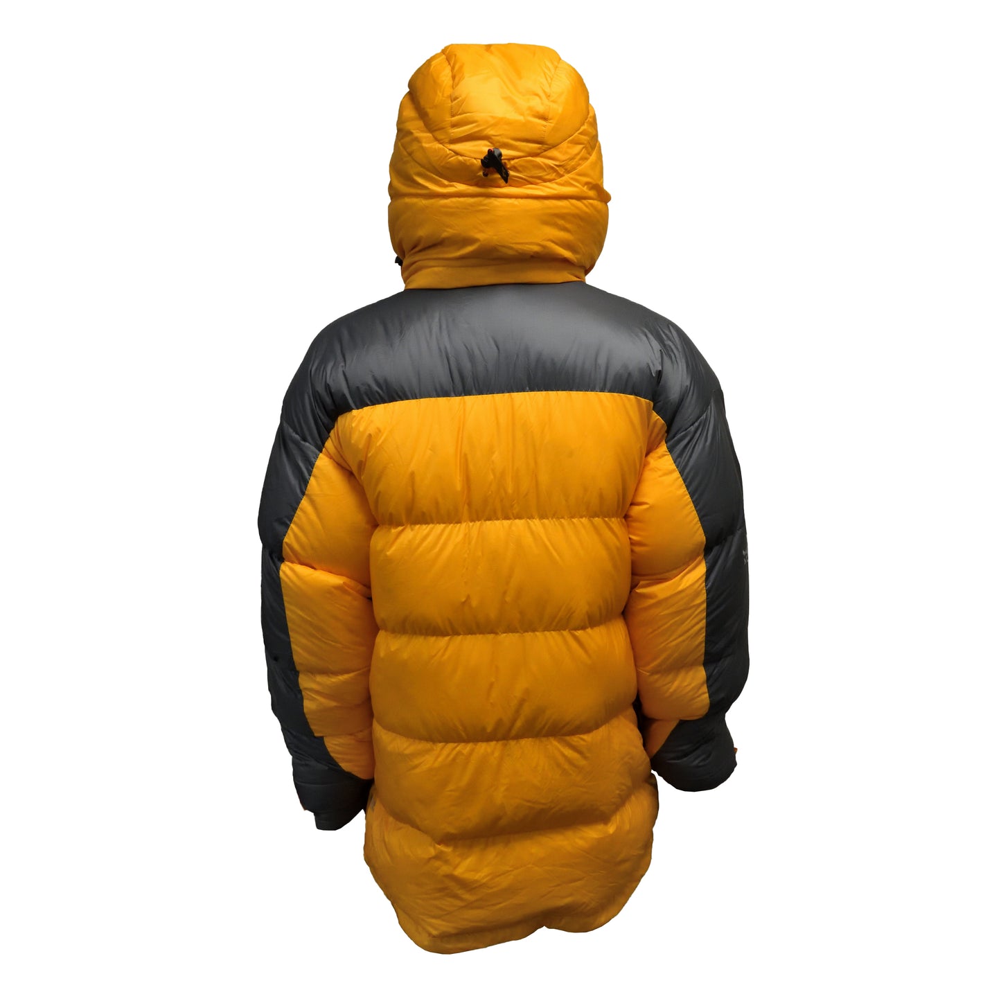 Rear view of RAB Expedition 8000 Jacket highlighting hood and seam design.