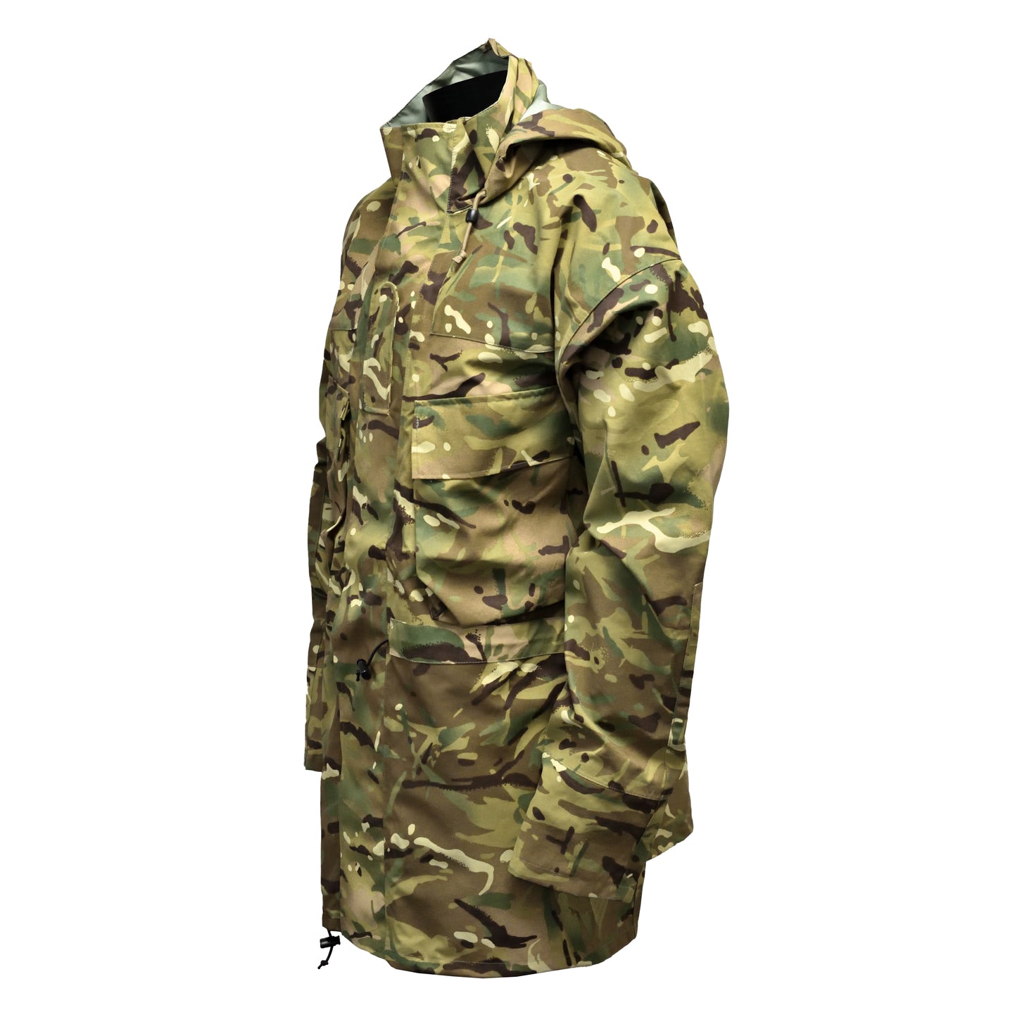 Angled front left view of British Army MVP Smock in MTP IRR pattern.