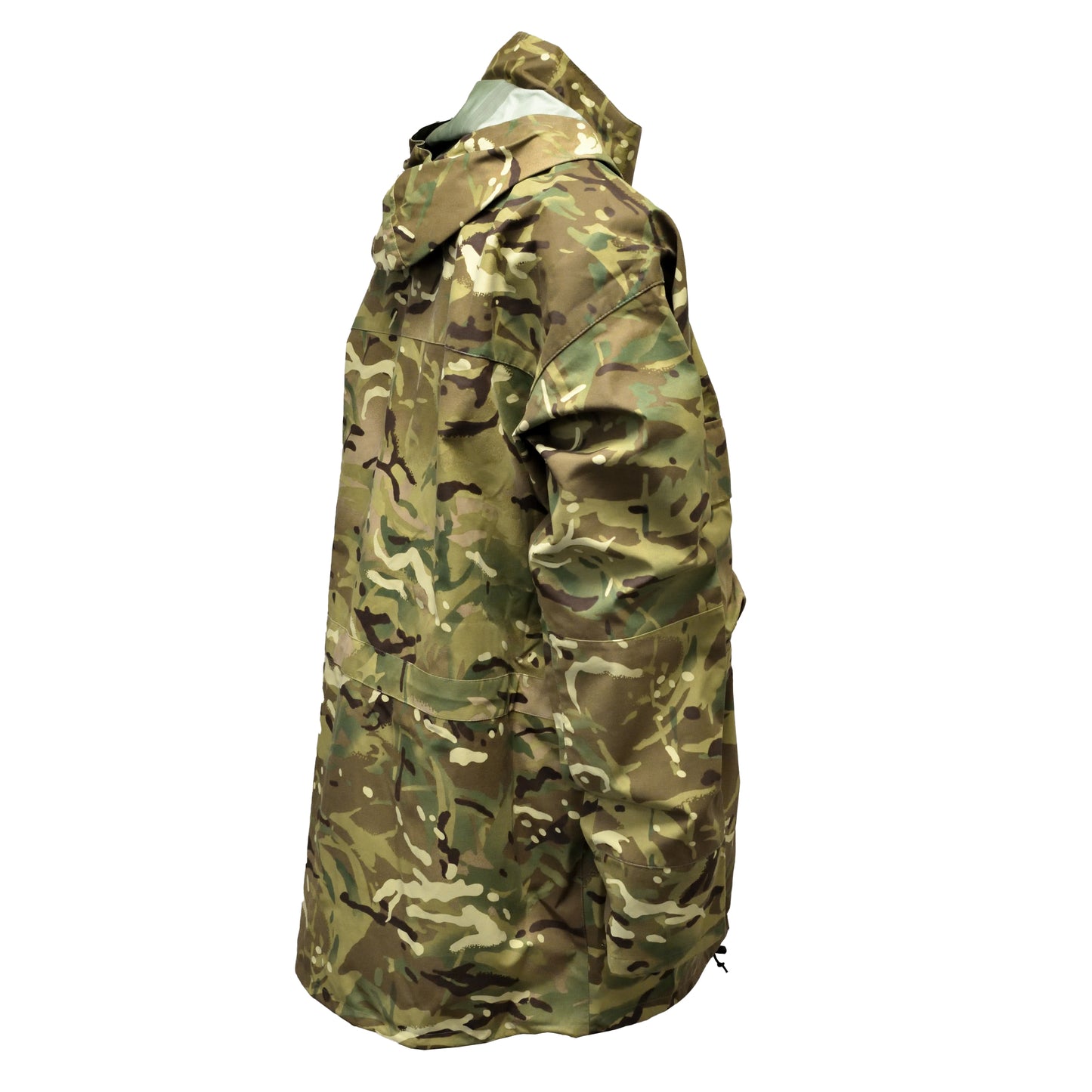 Angled rear right view of Petroleum Protective MVP Smock in camouflage.