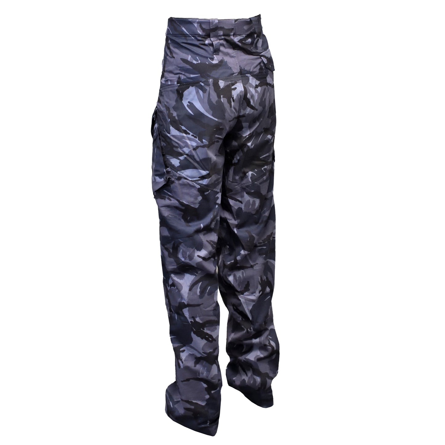 Angled rear left view of Insect Repellent Treated Combat Trousers Blue Camo.