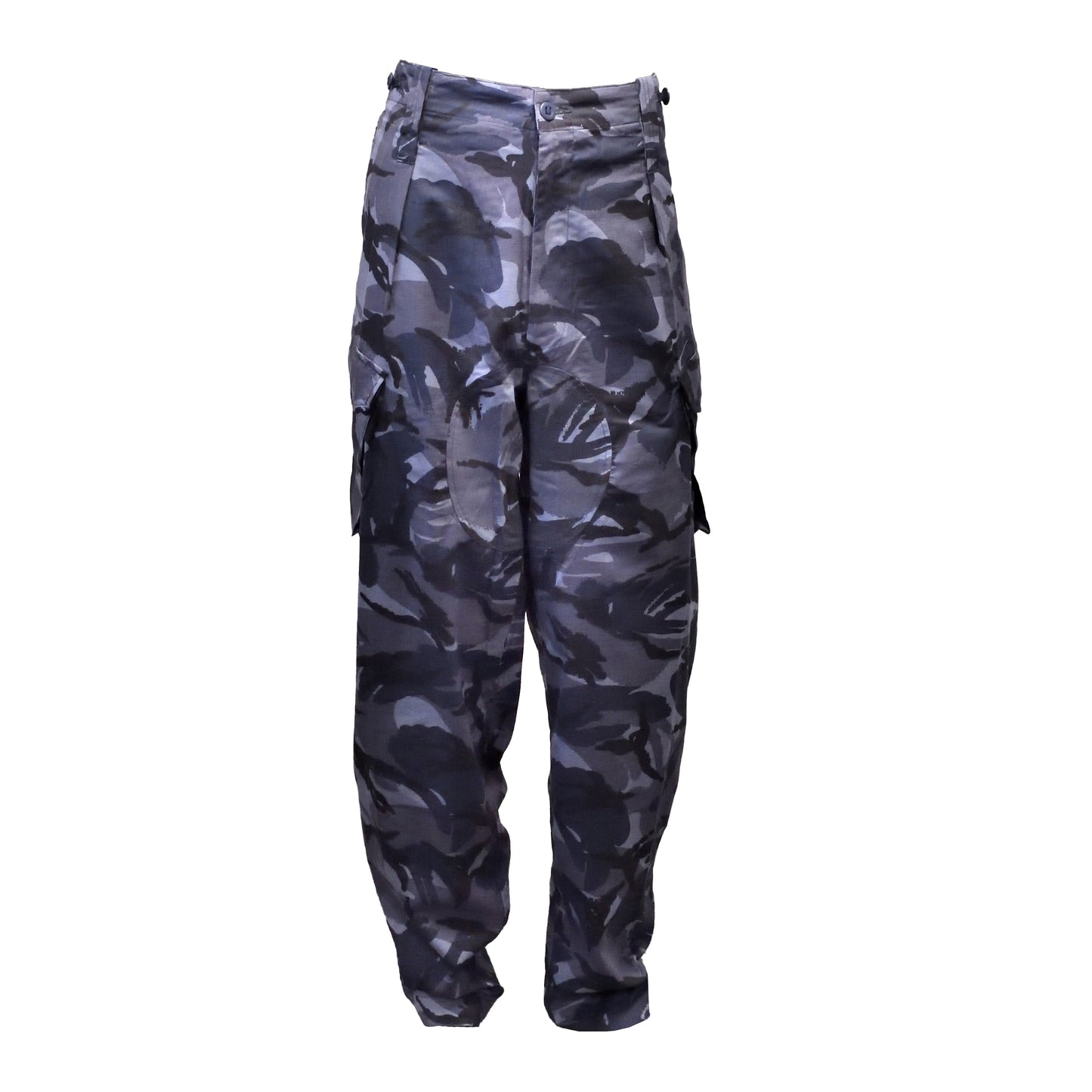 Front view of British Army Insect Repellent Treated Combat Trousers in Blue Camo.