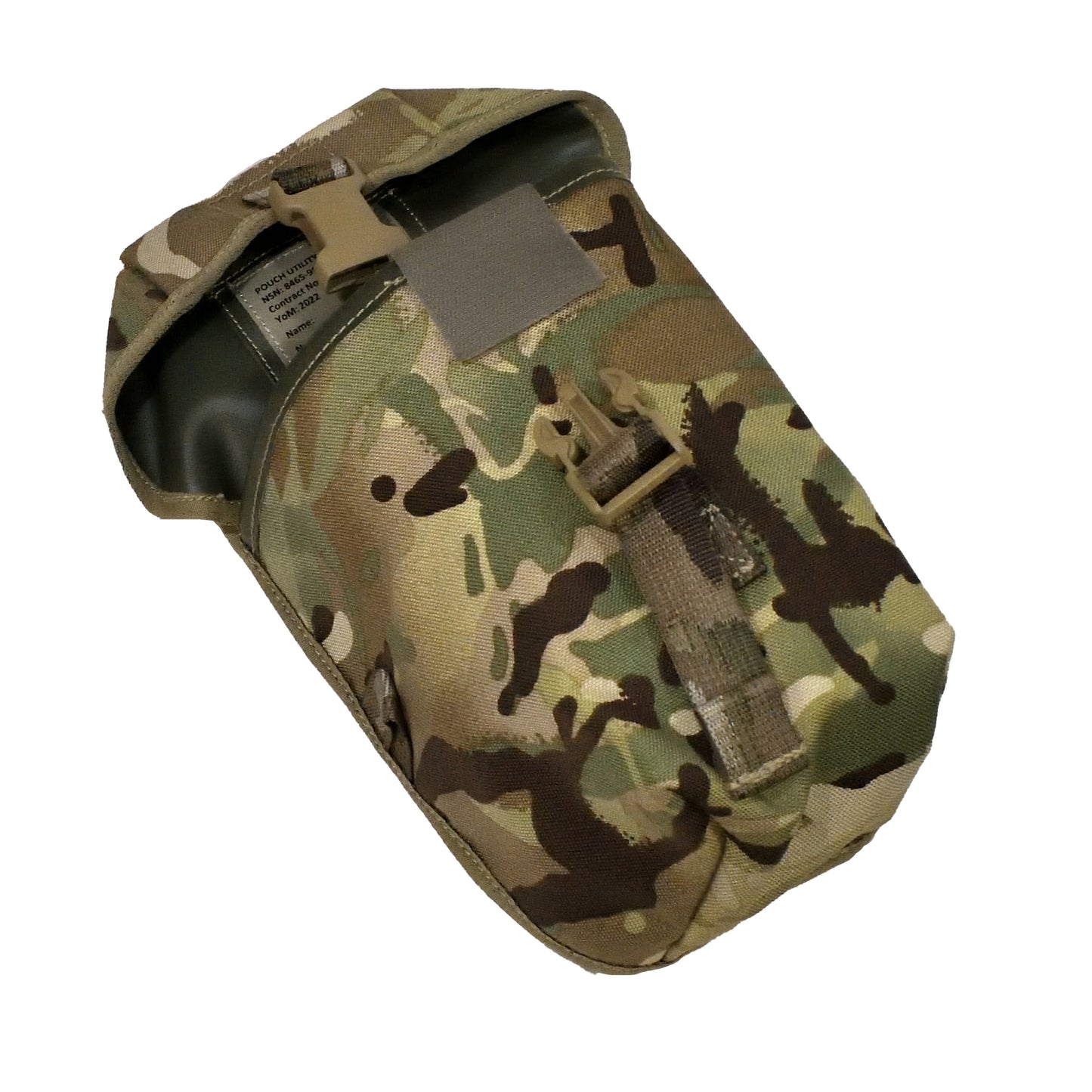 Front view of British Army Combat Utility Pouch IRR in MTP camouflage.