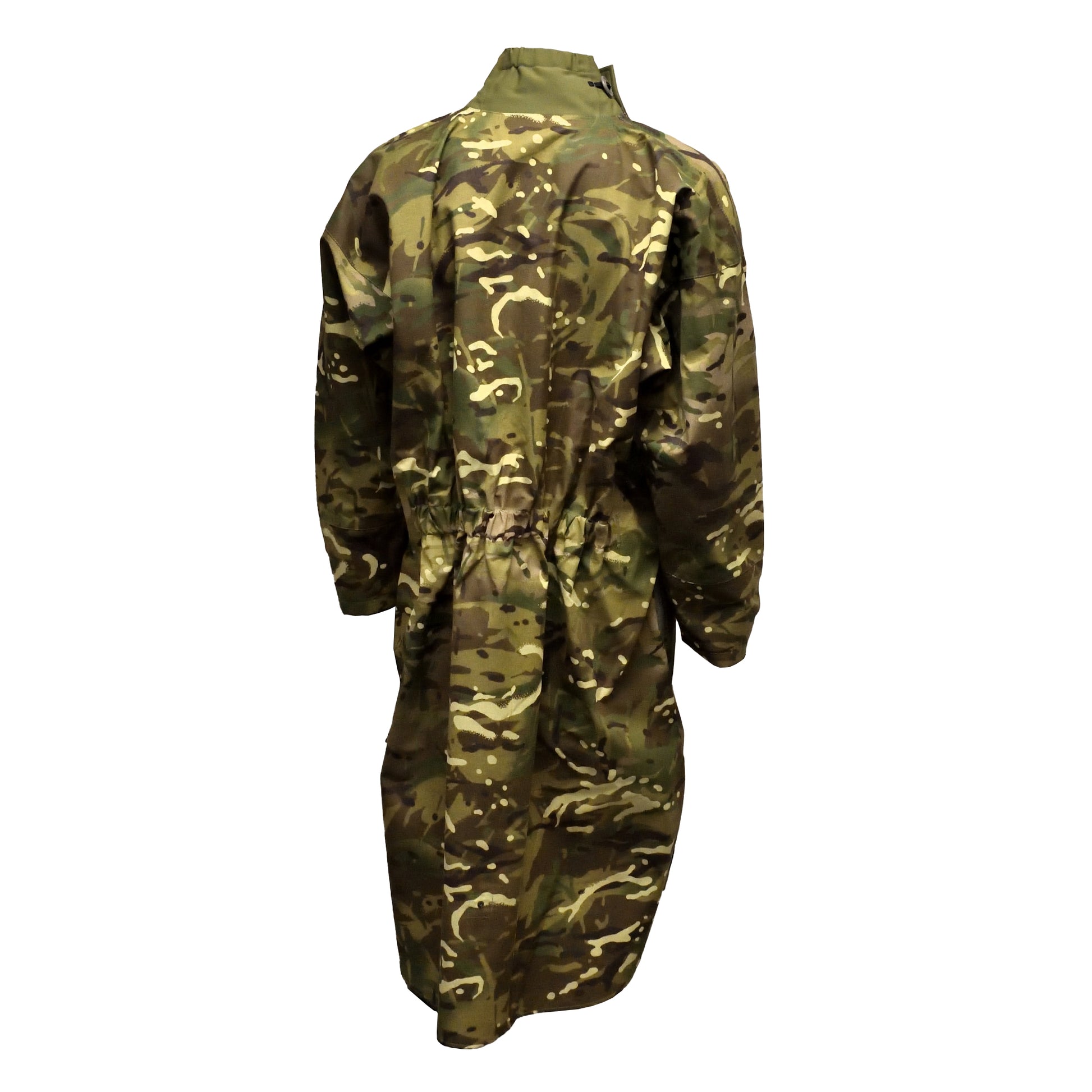 Rear view of British Army OAV Smock highlighting back panel and hood detail.