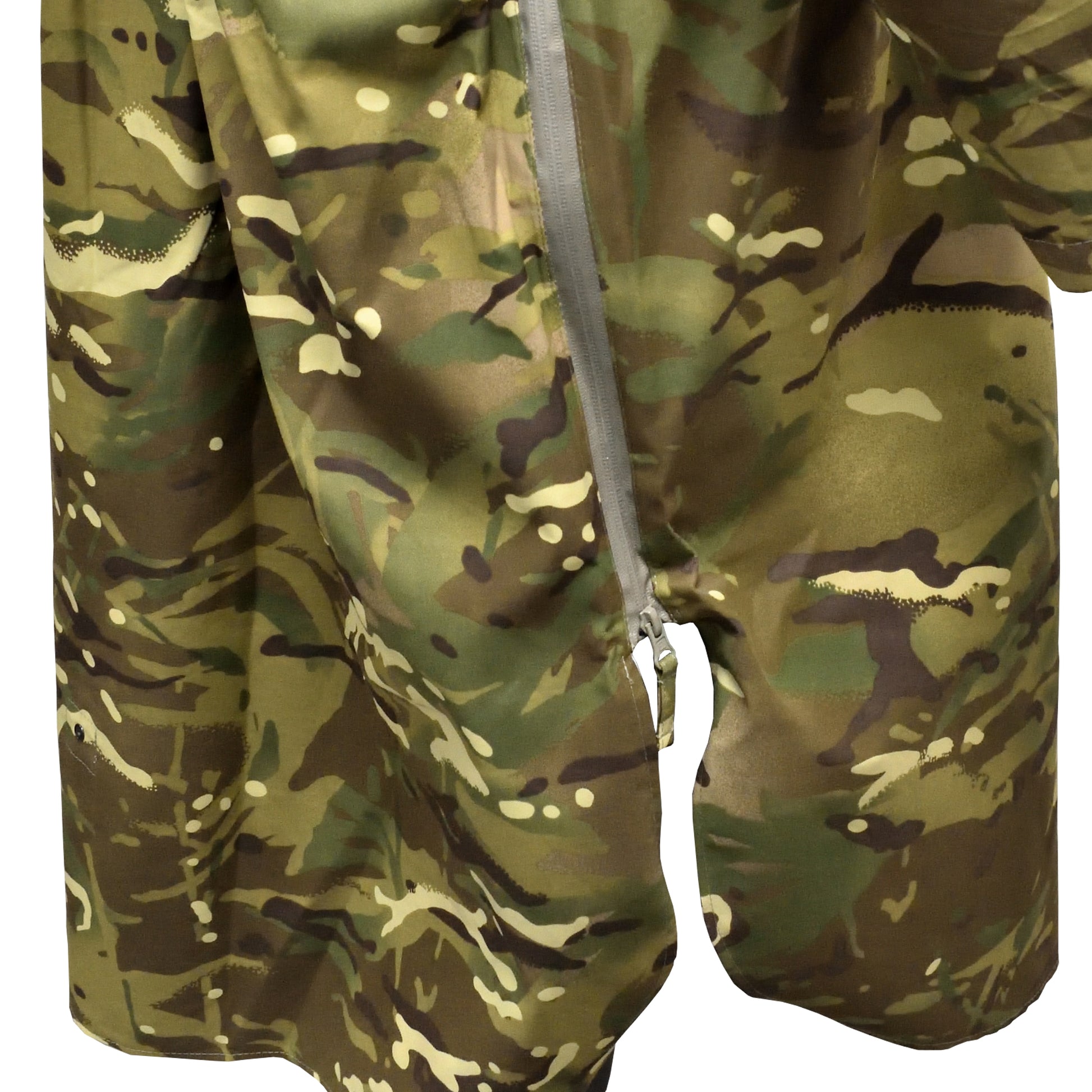 Close-up of camouflage pattern and fabric texture on OAV Waterproof Smock.