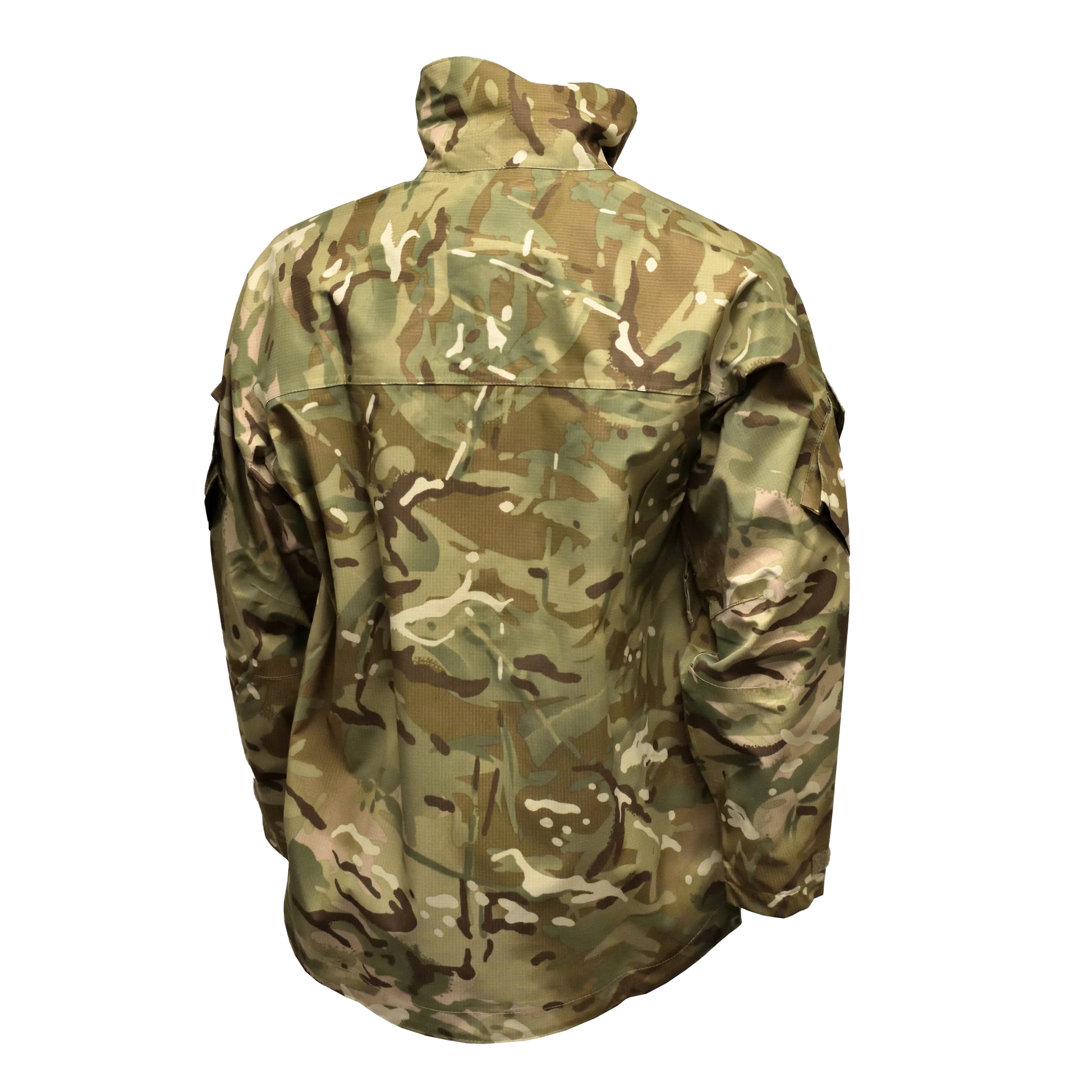 Rear view of British Army Lightweight Waterproof MVP Jacket MTP.