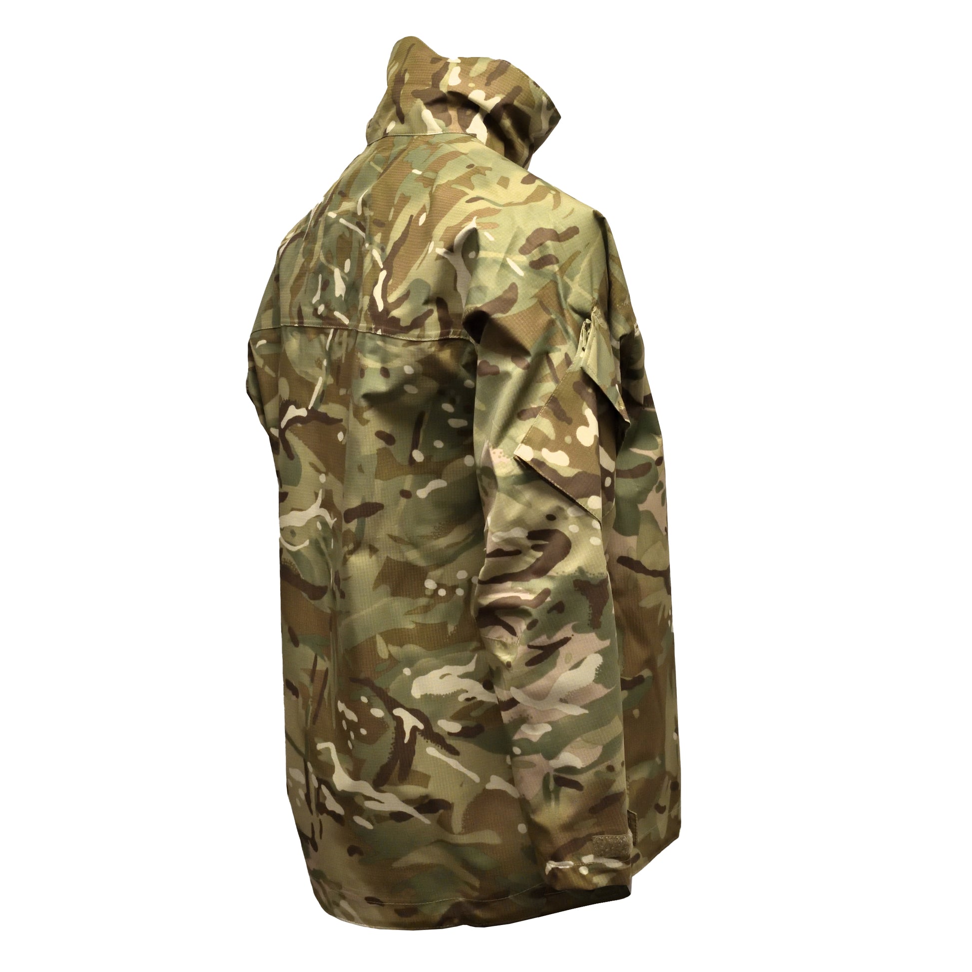 Angled rear right view of British Army MVP Jacket MTP camouflage.