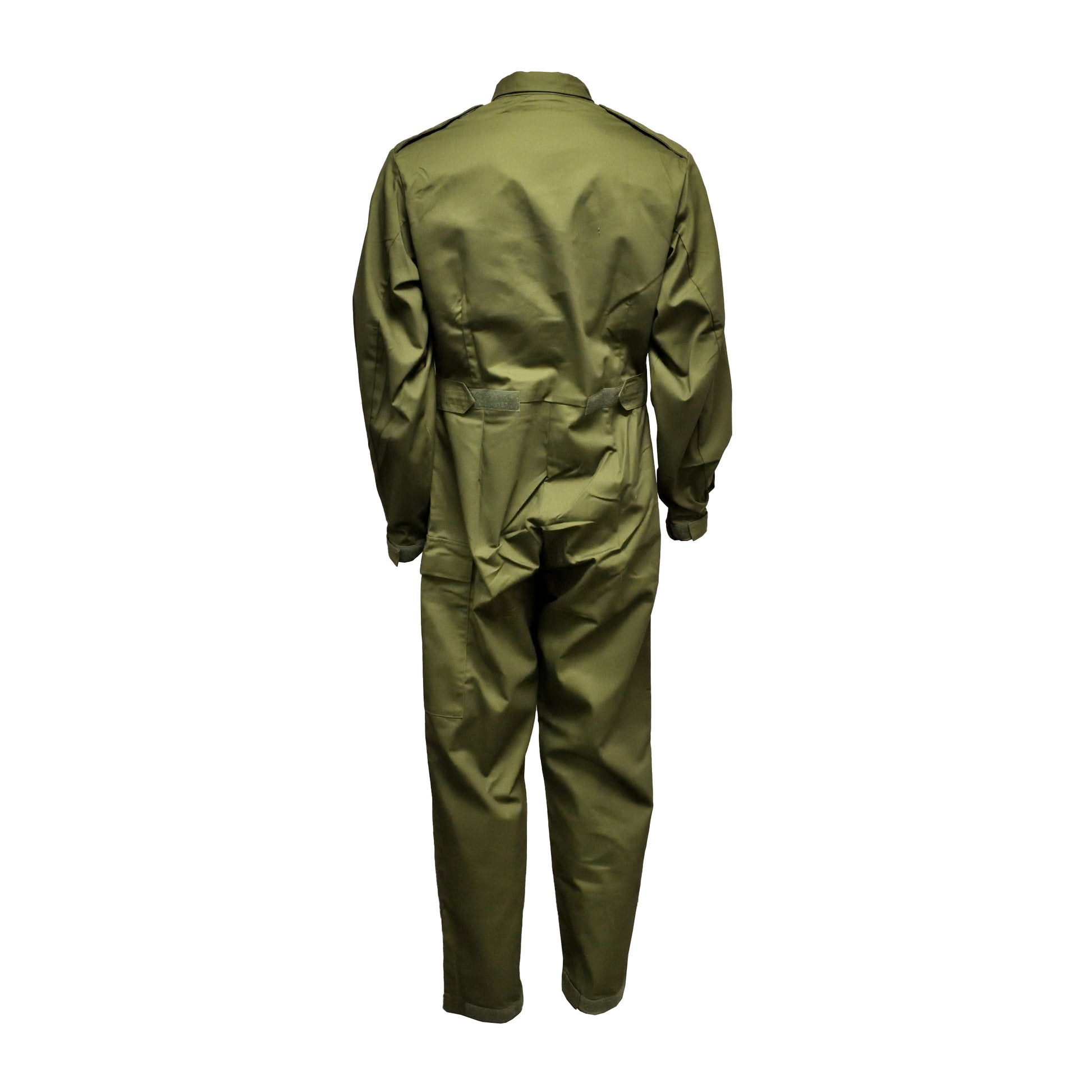 Rear view of British Army Coveralls highlighting back panel and waistband.
