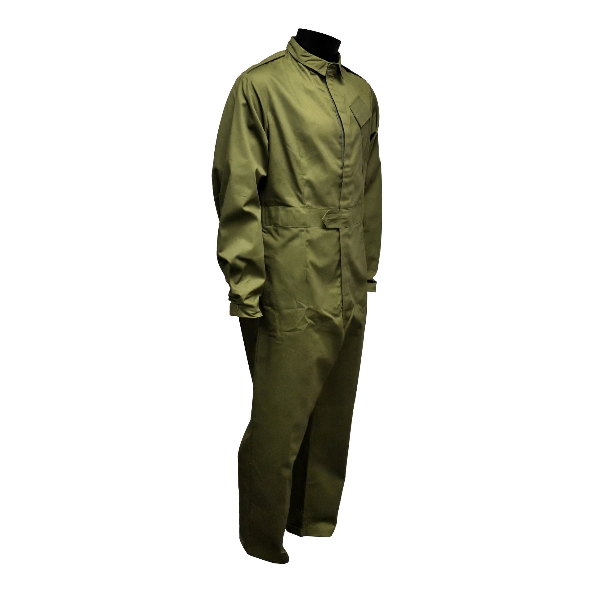 Angled front right view of British Army Coveralls with visible leg pocket.