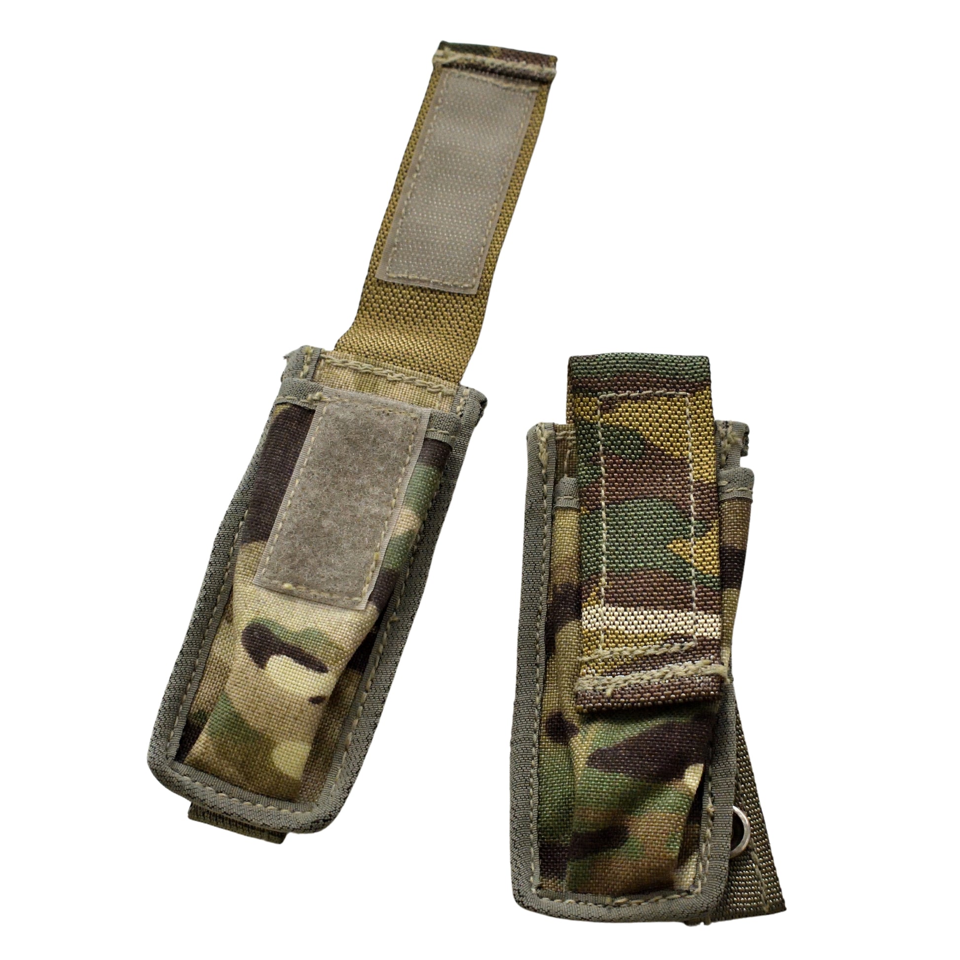 Close-up of buckle and retention strap on British Army 9mm Pistol Holster Assembly MTP.