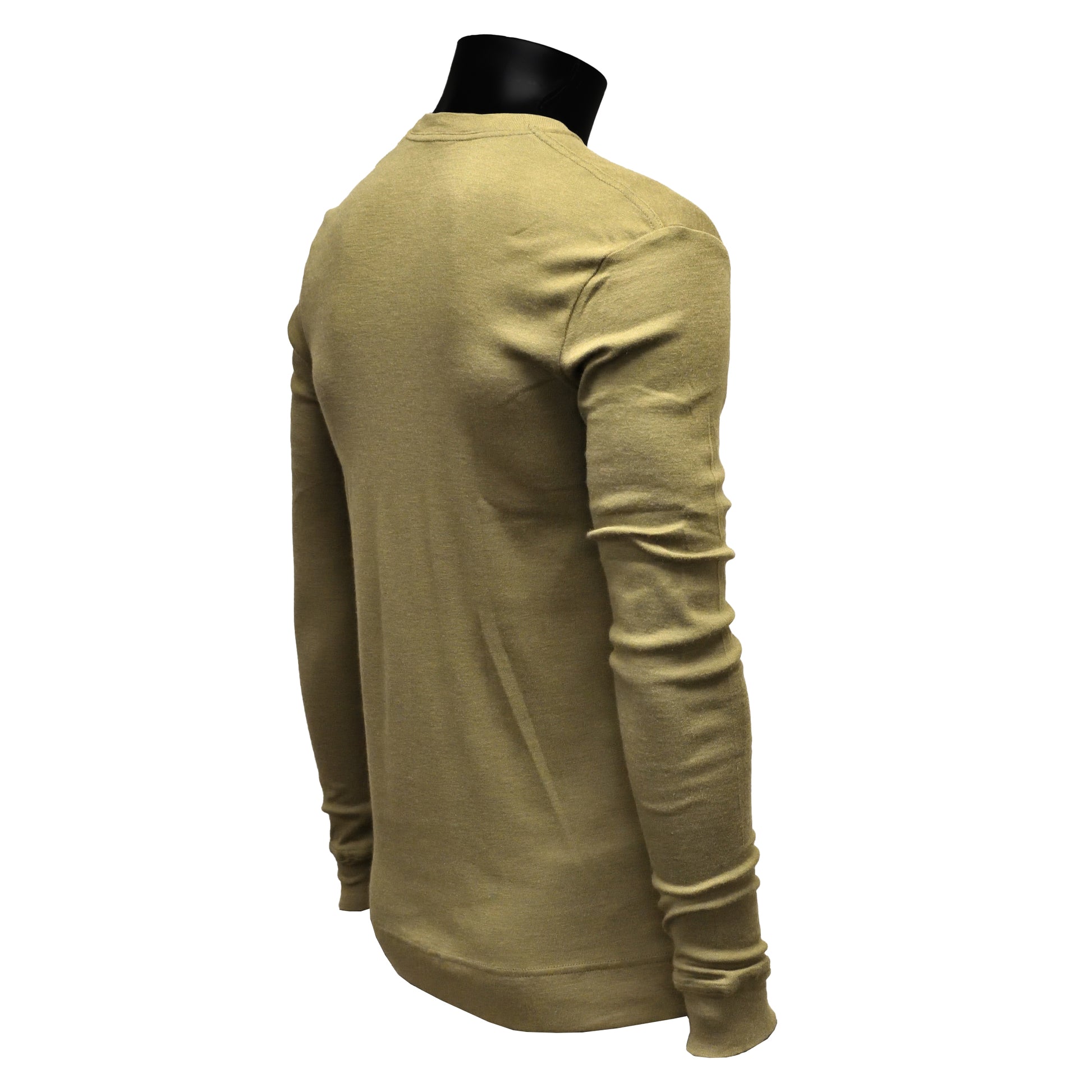 Angled rear right view of Olive Flame Resistant Aircrew Vest with seams.