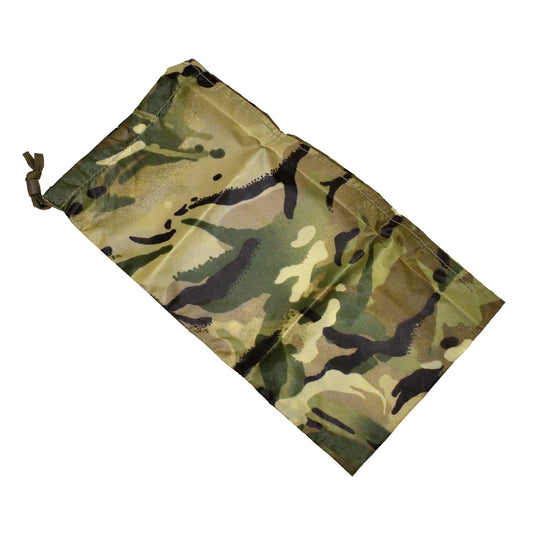 British Army Shelter Sheet Bag in MTP camouflage, front view.