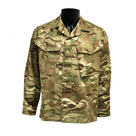British Army Barrack Shirt in MTP camo displayed from front view, ideal for outdoor work.