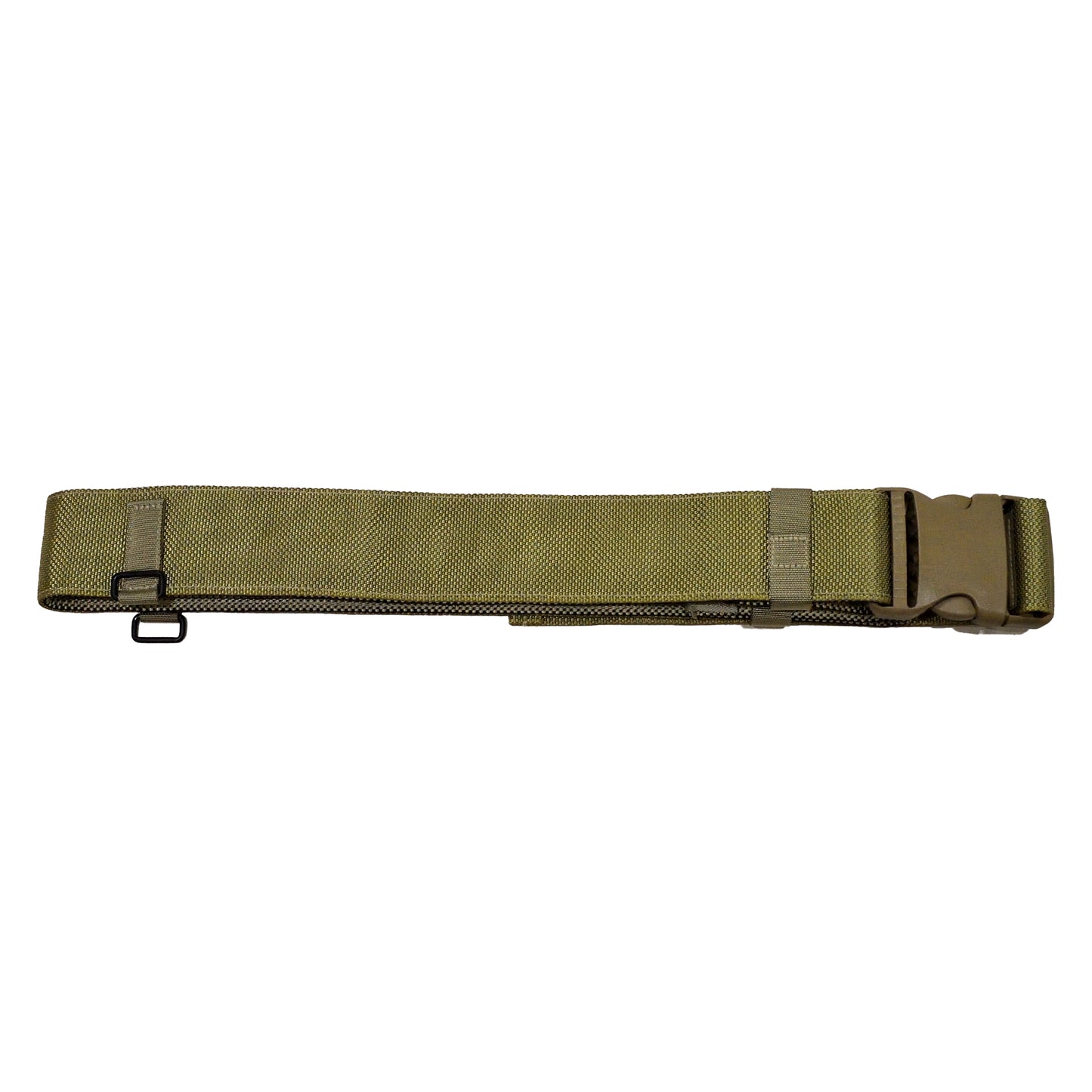 British Army Waist Belt in olive IRR, built for rugged field conditions.