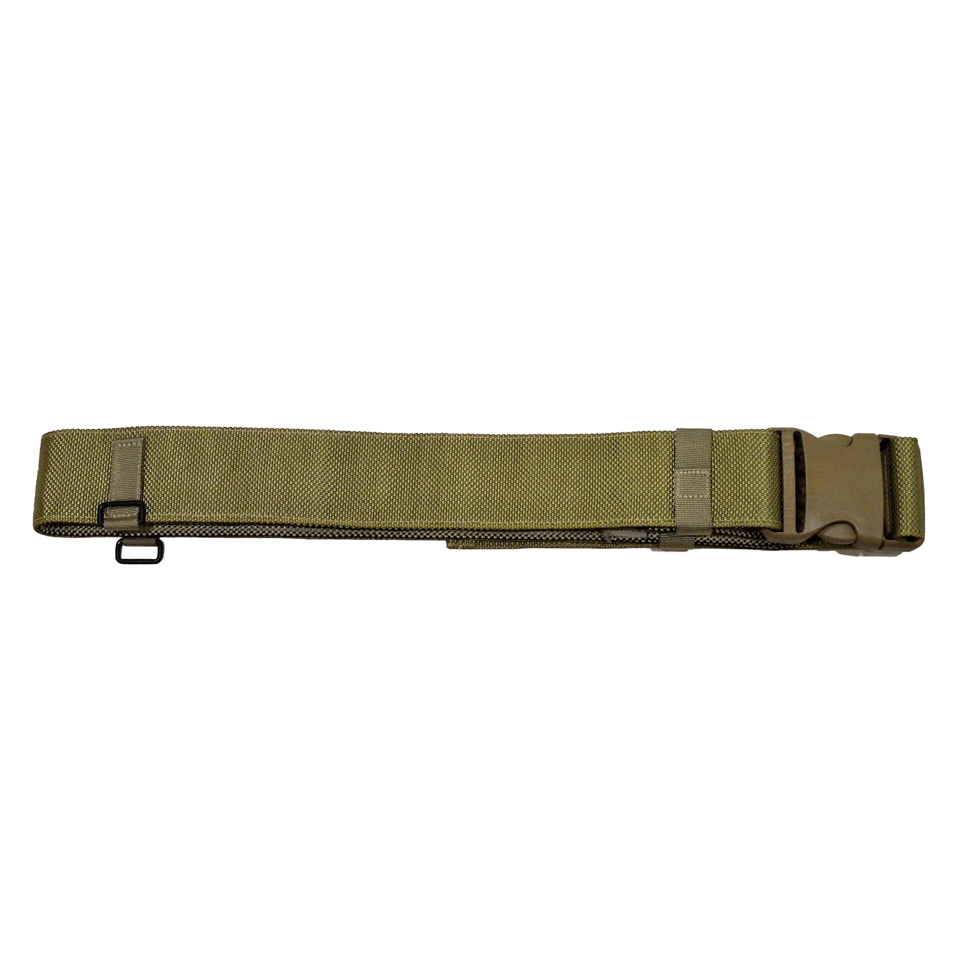 British Army Waist Belt in olive IRR, built for rugged field conditions.