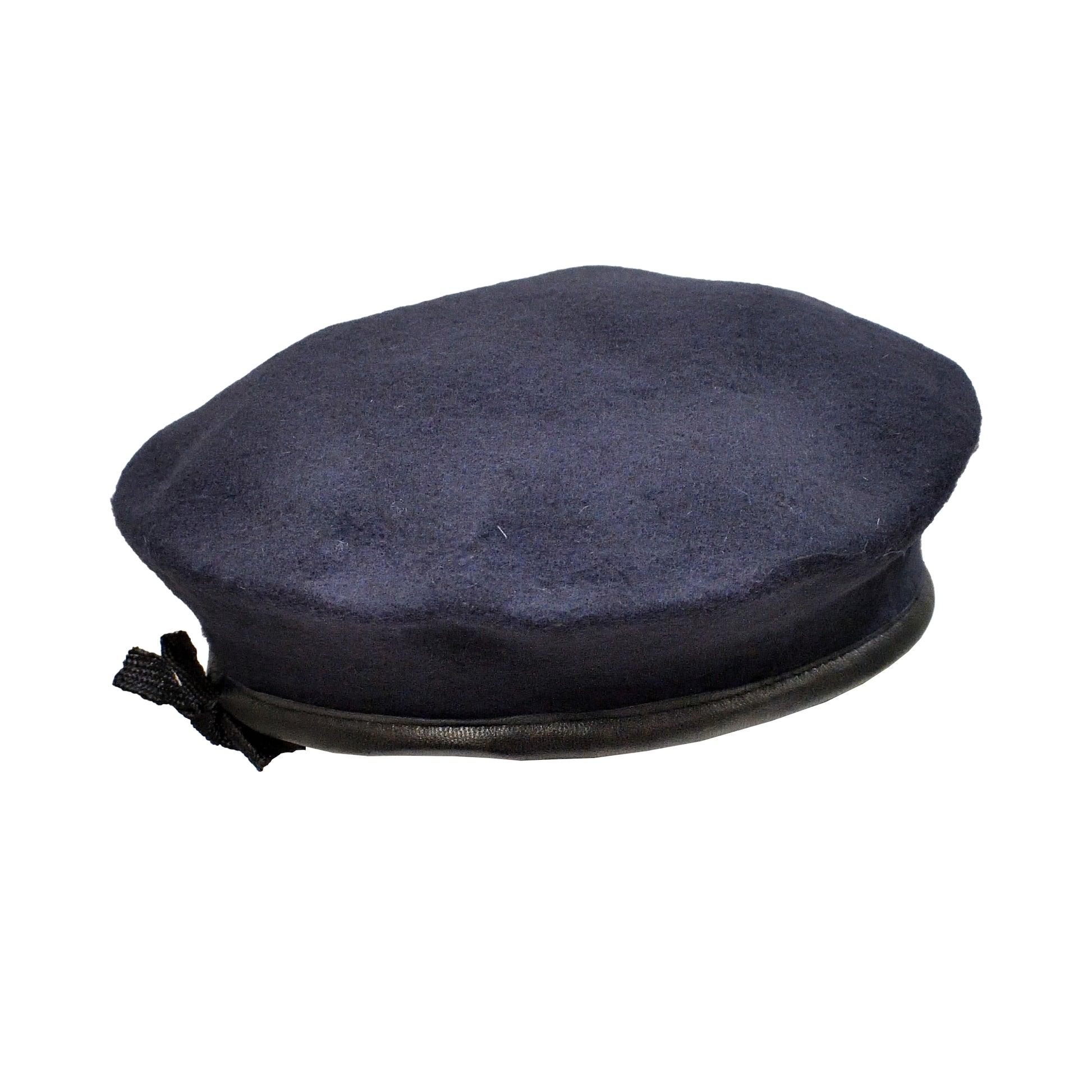 Side view of All Regiments Beret Dark Blue Pattern 13864E showing shape and texture.
