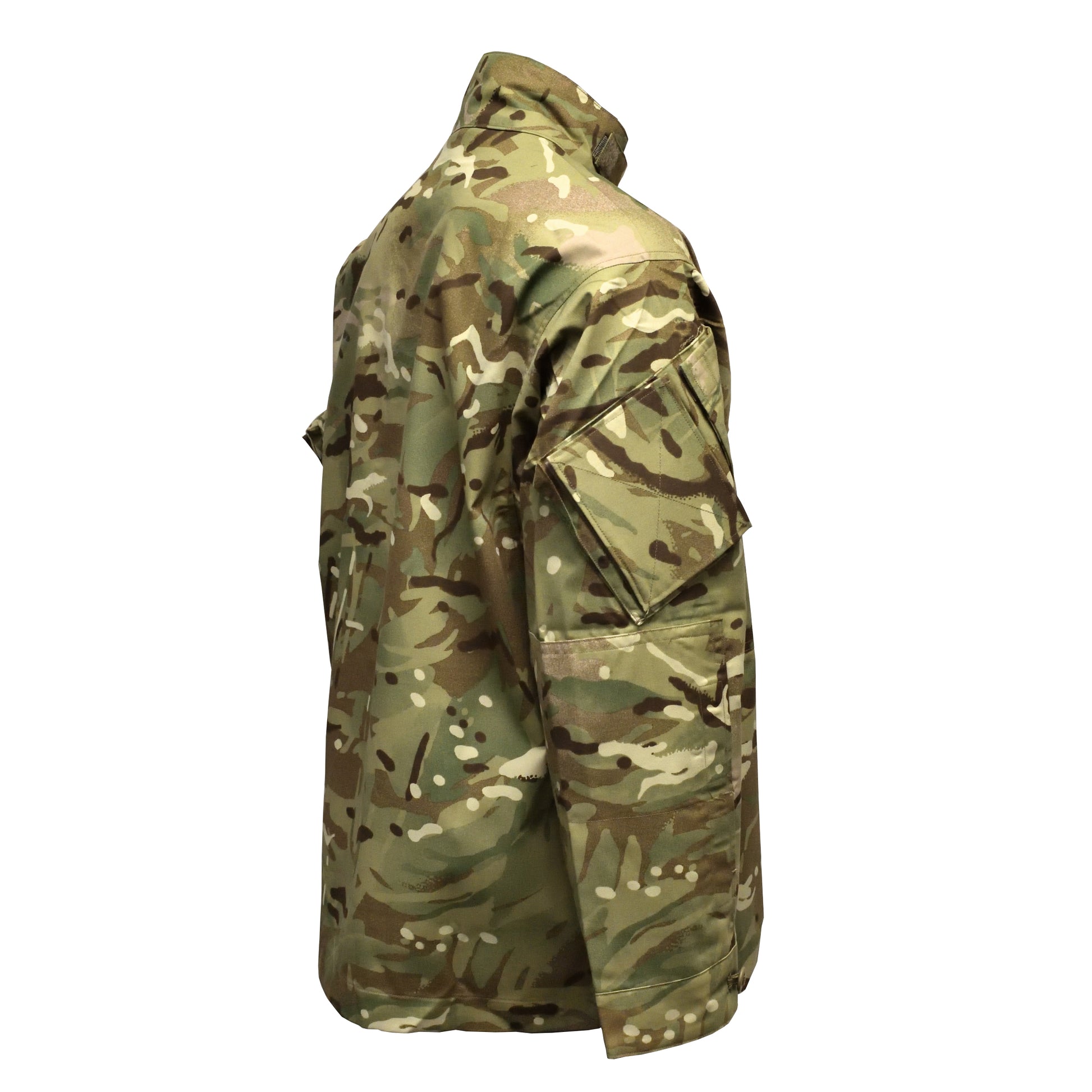 Angled rear right view of British Army Temperate Weather Combat Jacket MTP.