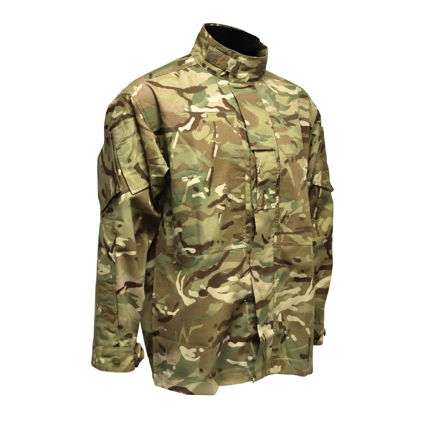 Angled front right view of British Army Temperate Weather Combat Jacket MTP.