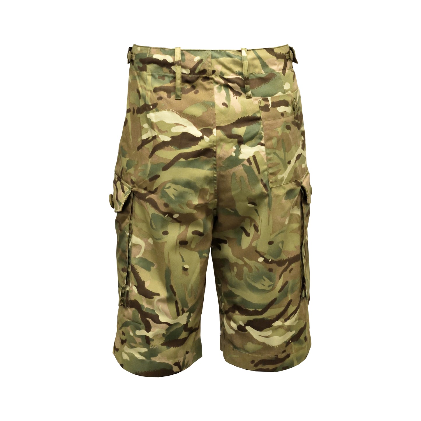 Rear view of British Army Combat Shorts highlighting back pockets.