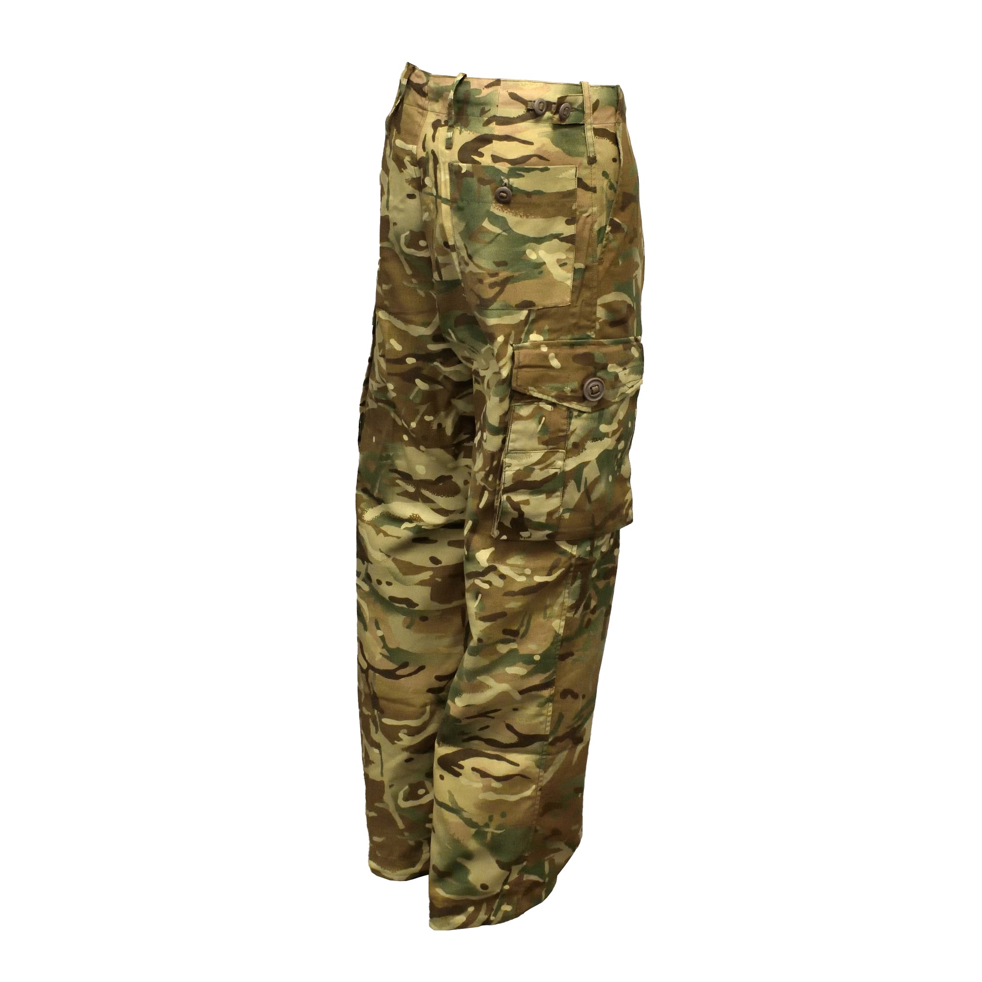 Angled rear right view of British Army Flame Resistant Combat Trousers MTP.