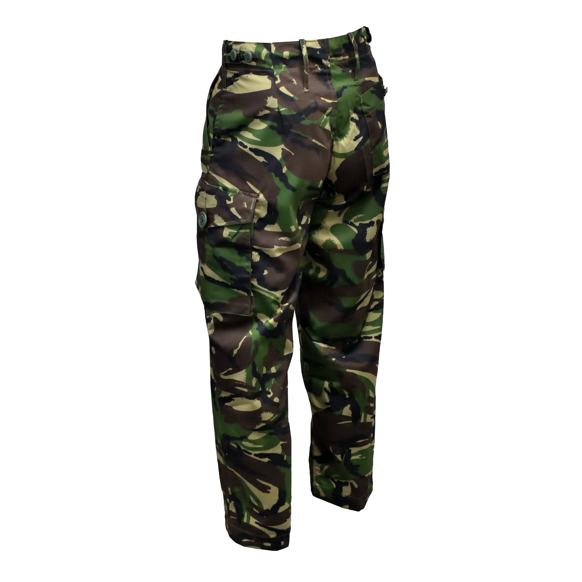 Angled rear right view of British Army Lightweight Combat Trousers DPM camouflage.