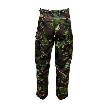 Rear view of British Army Lightweight Combat Trousers DPM highlighting back pockets.