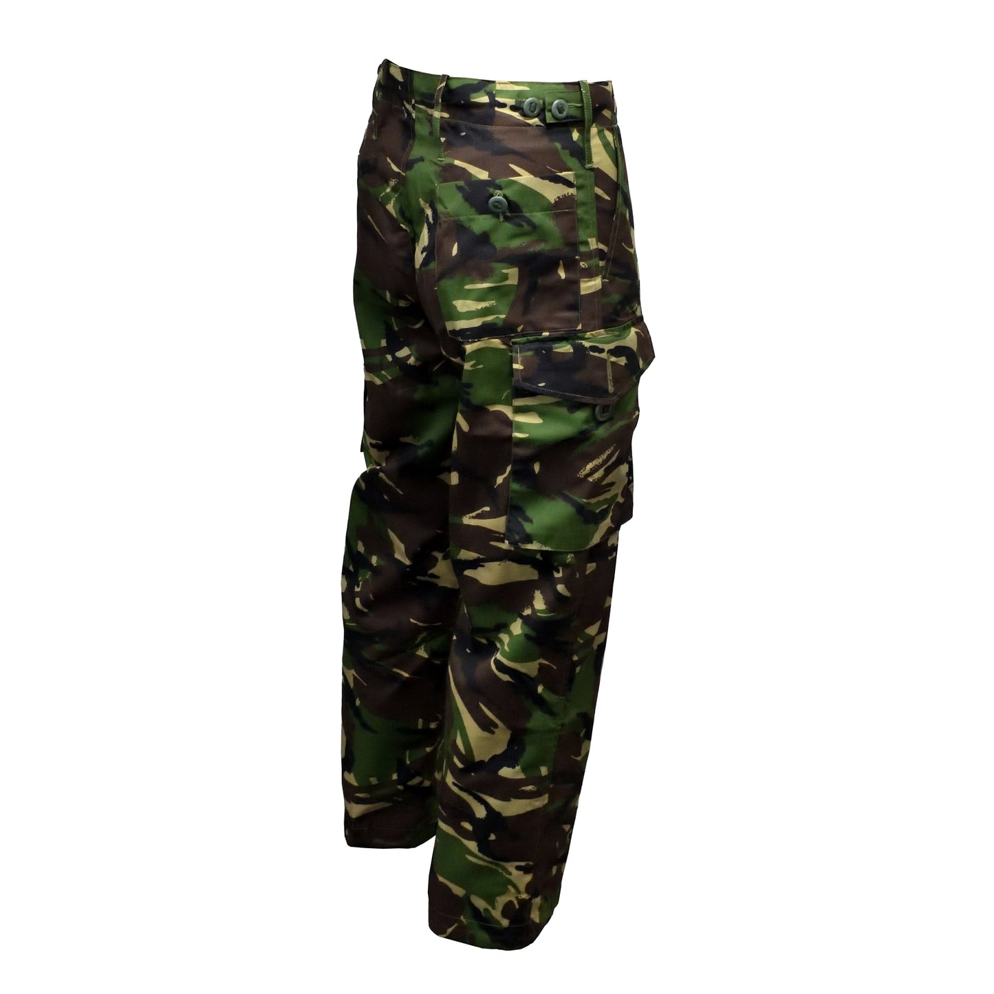 Angled rear right view of British Army Lightweight Combat Trousers DPM camouflage.