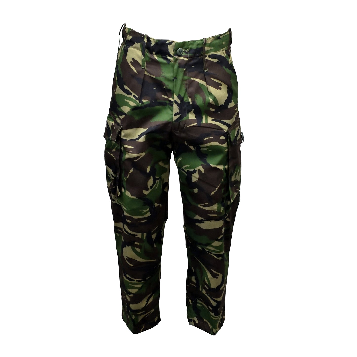 Front view of British Army Lightweight Combat Trousers in DPM camouflage.