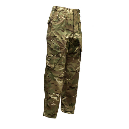 Left-angled rear view of British Army MTP Combat Trousers, highlighting seat stitching and cut.