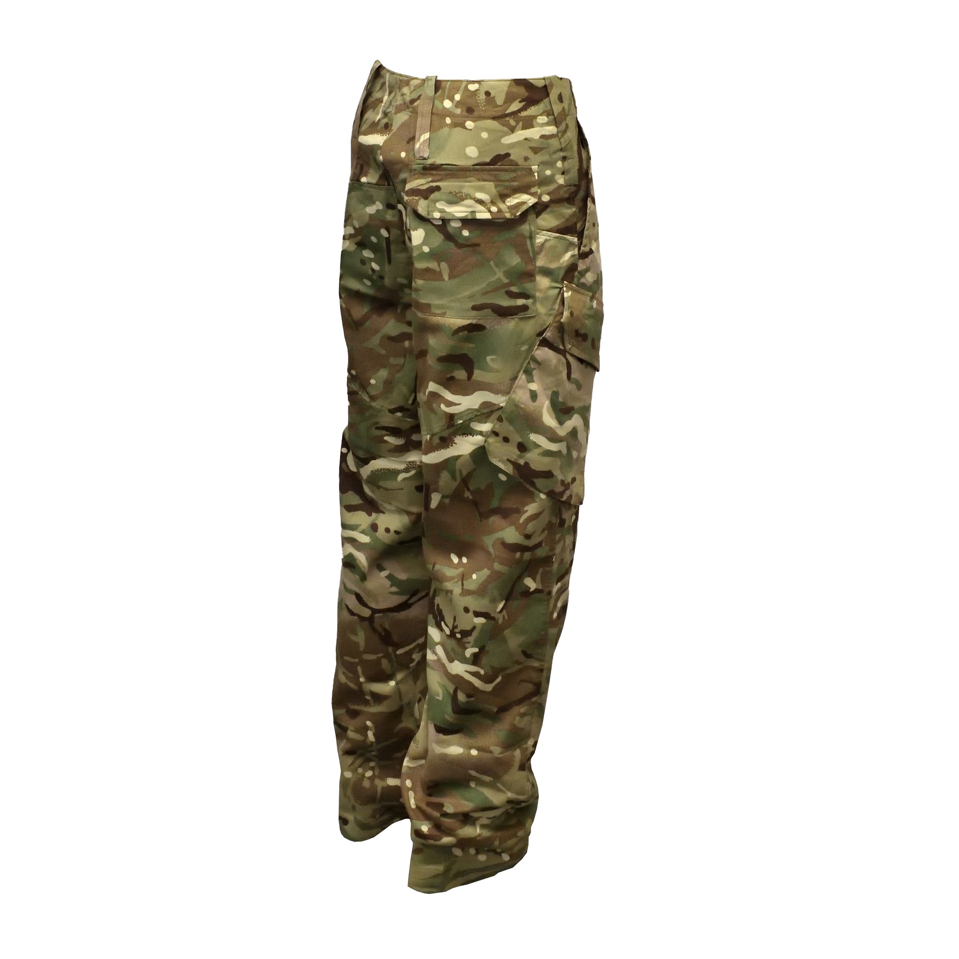 Angled rear right view of British Army Warm Weather Treated Combat Trousers.