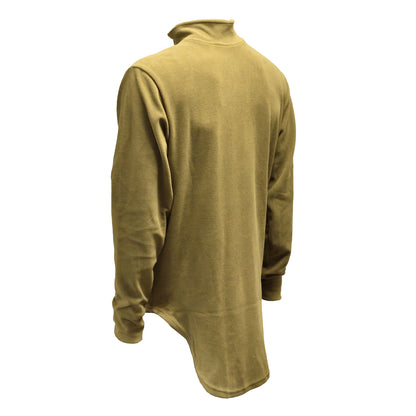 Right-angled rear shot of British Army Thermal Combat Undershirt in PCS Olive, designed for insulation.