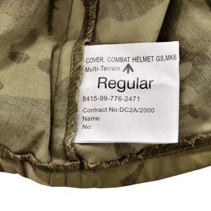 Close-up of reinforced stitching and fabric pattern on British Army GS MK6 Helmet Cover MTP.