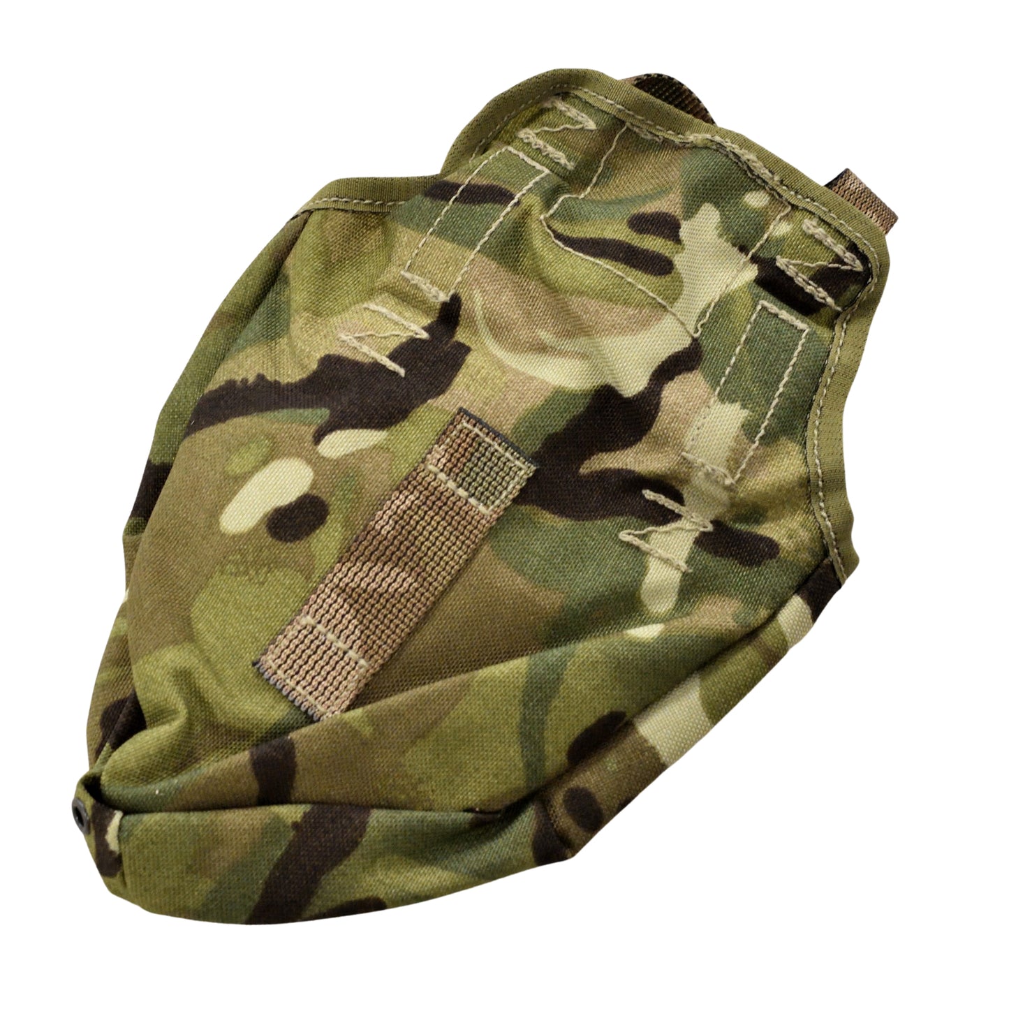 Rear view of British Army Entrenching Tool Carrier Case MTP IRR with strap details.