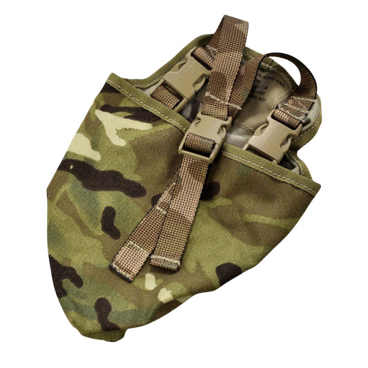 Front view of British Army Entrenching Tool Carrier Case in MTP IRR camouflage.