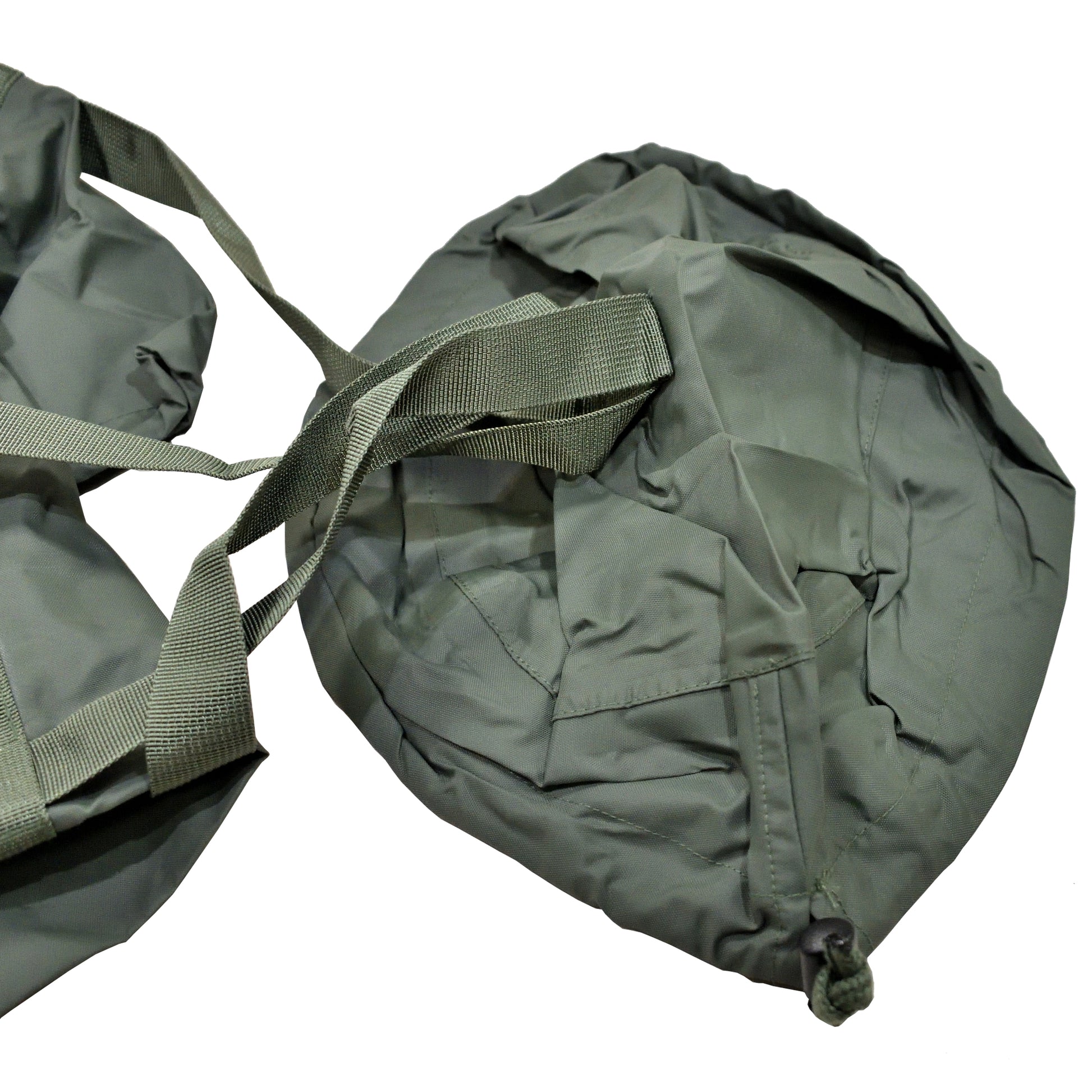 British Army Fesca Compression Sack in olive, designed for sleeping bag storage.