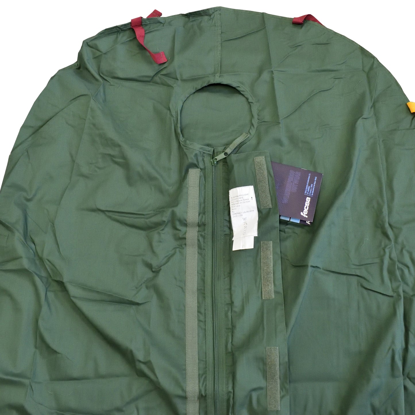 Close-up of Fesca sleeping bag liner showing fabric texture and stitching.