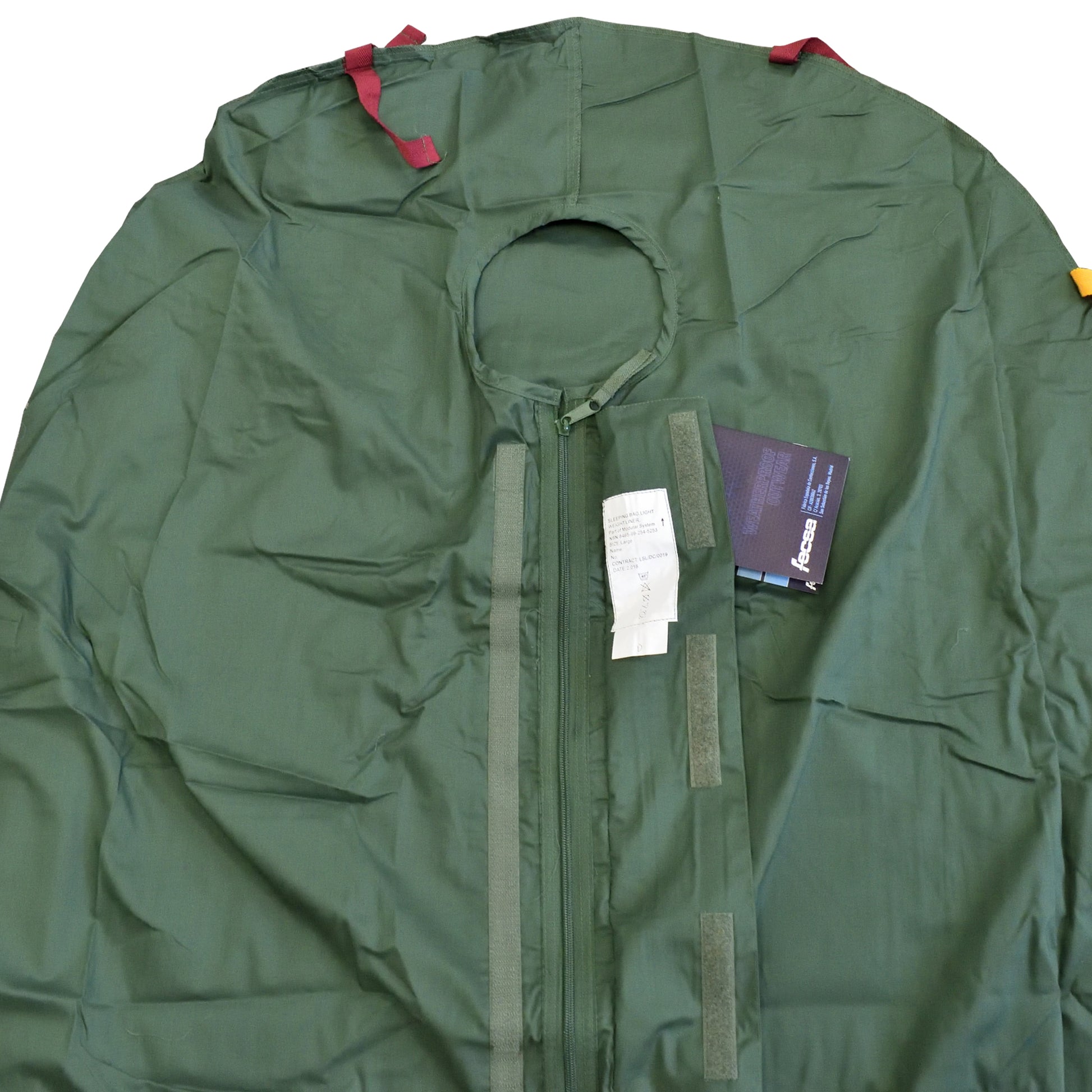 Close-up of Fesca sleeping bag liner showing fabric texture and stitching.