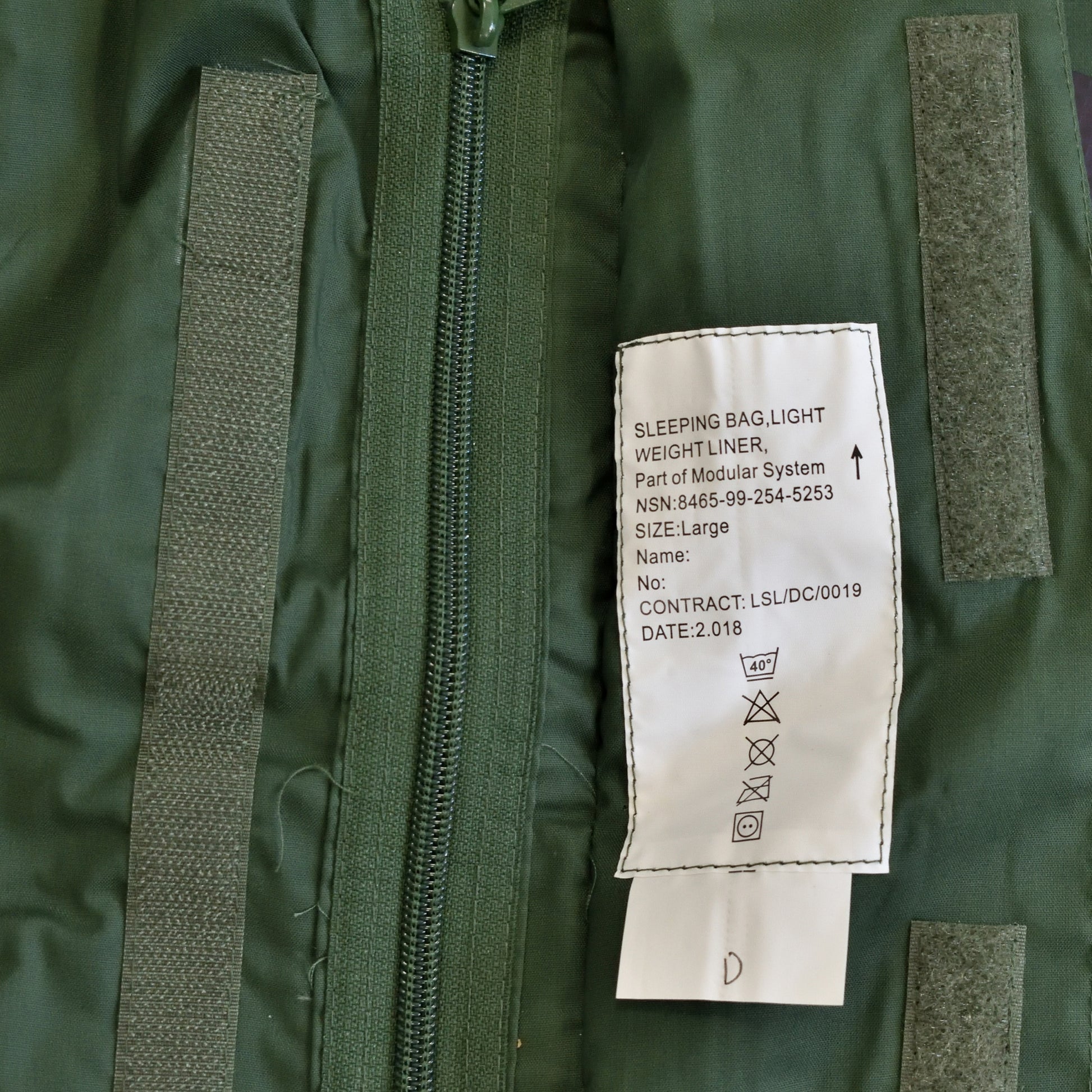 Close-up of zipper and seam detail on Fesca Lightweight Sleeping Bag Liner.