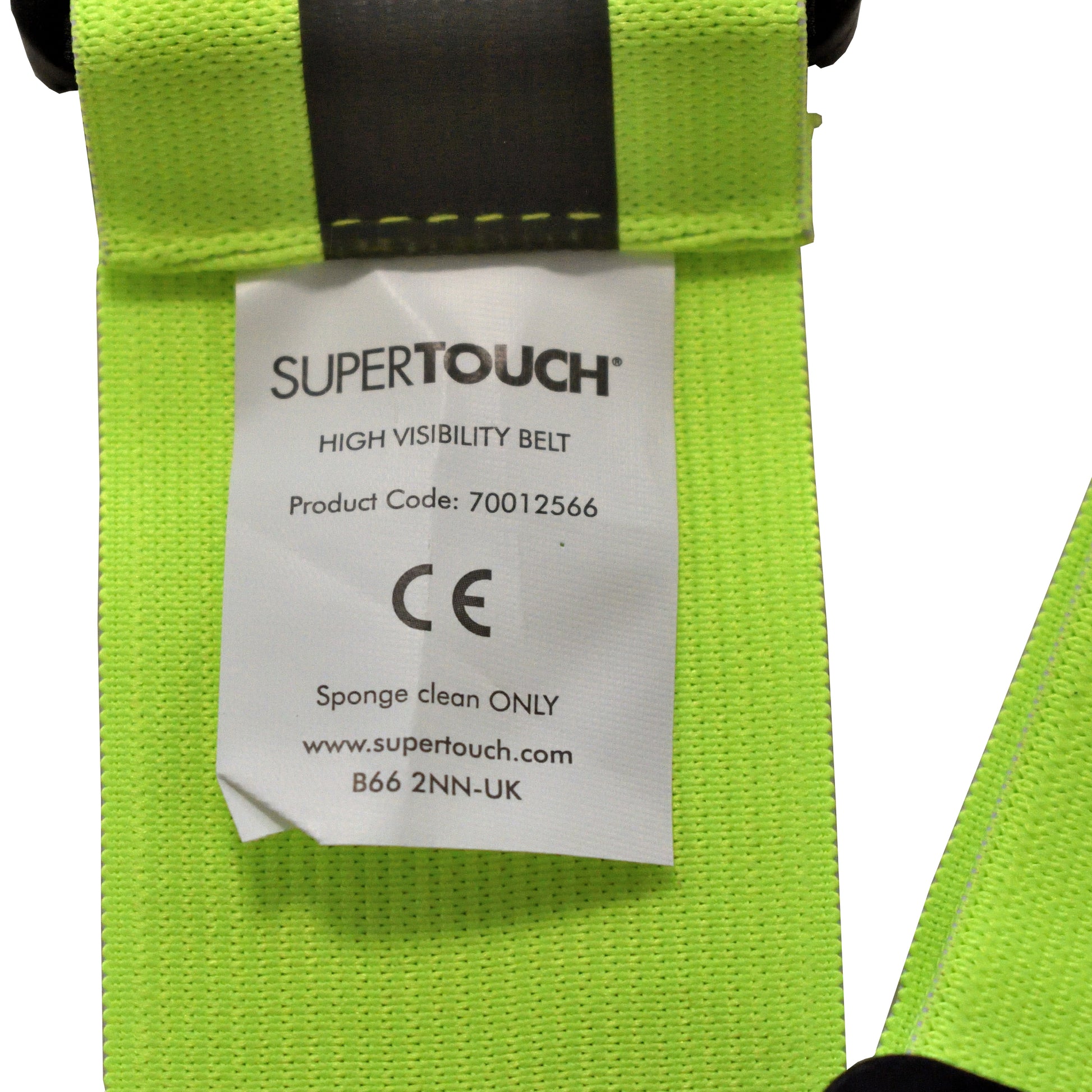 Detailed shot of stitching and reflective fabric on British Army High Visibility Belt.