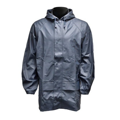 Front view of Hydra Flex Waterproof Jacket in navy, zipped up.