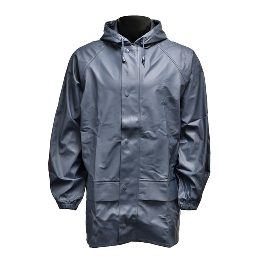 Front view of Hydra Flex Waterproof Jacket in navy, zipped up.
